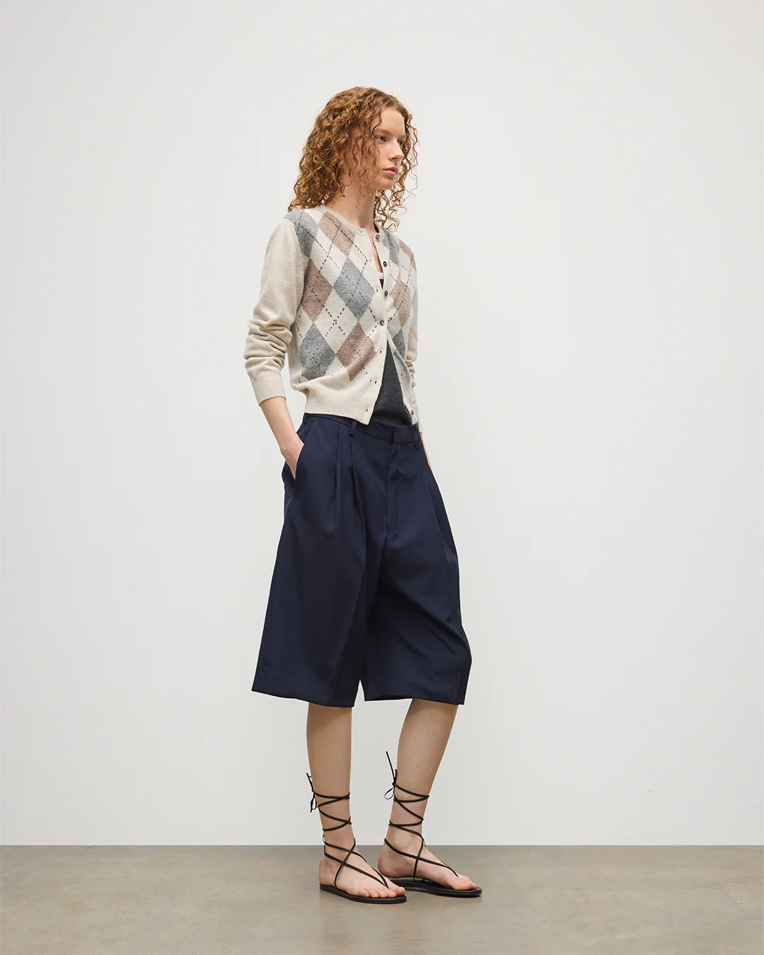Clan Natural Argyle Cashmere Cardigan - Image 3