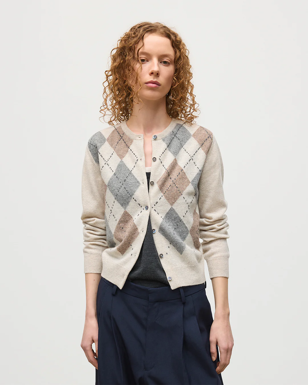 Clan Natural Argyle Cashmere Cardigan - Image 5
