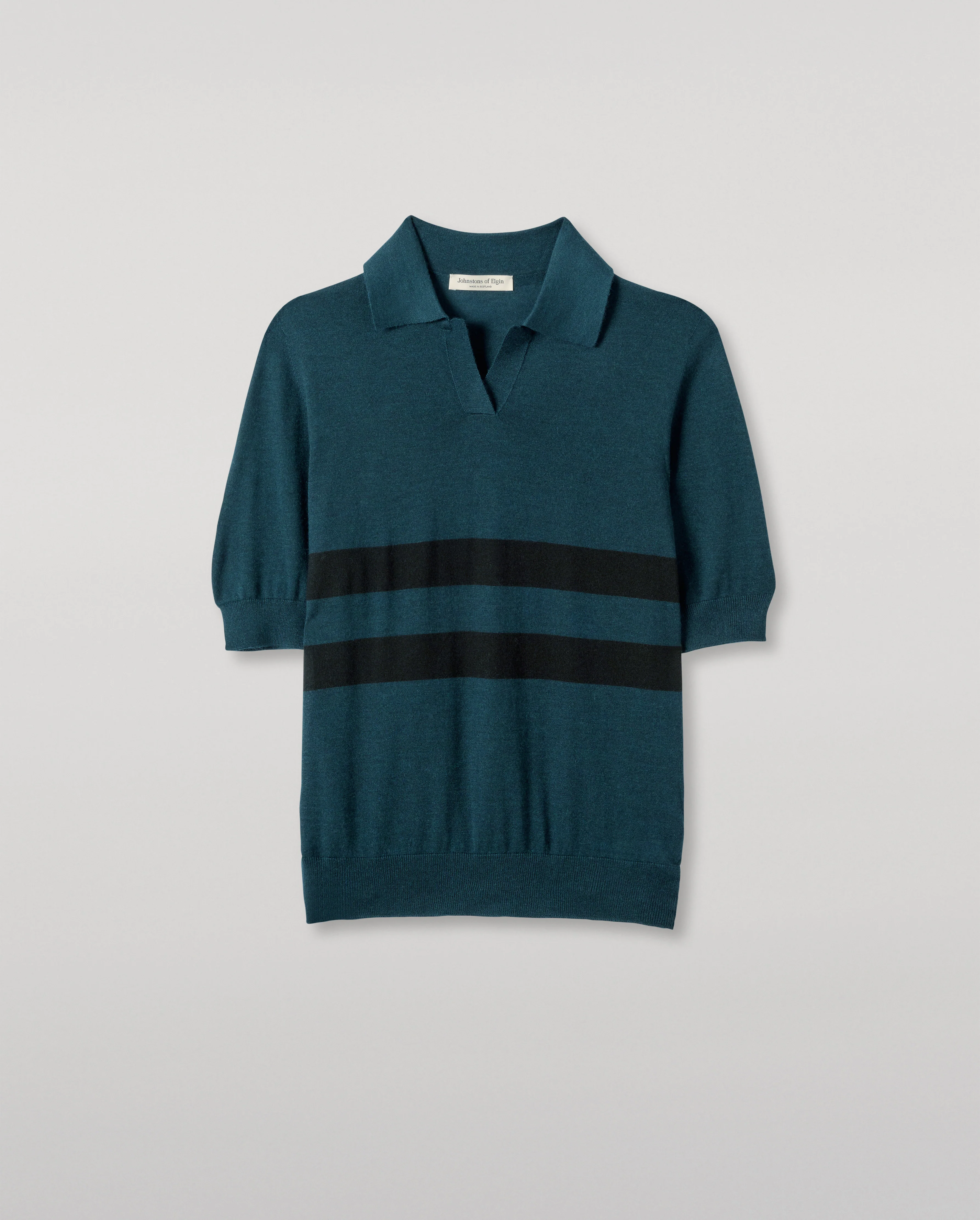Coira Green & Black Superfine Cashmere Polo Shirt - Image 2