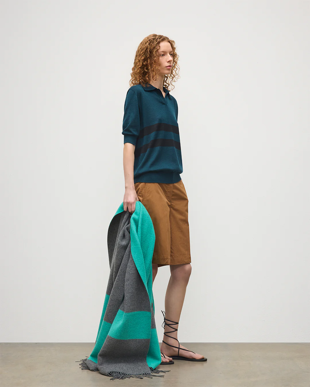 Coira Green & Black Superfine Cashmere Polo Shirt - Image 3