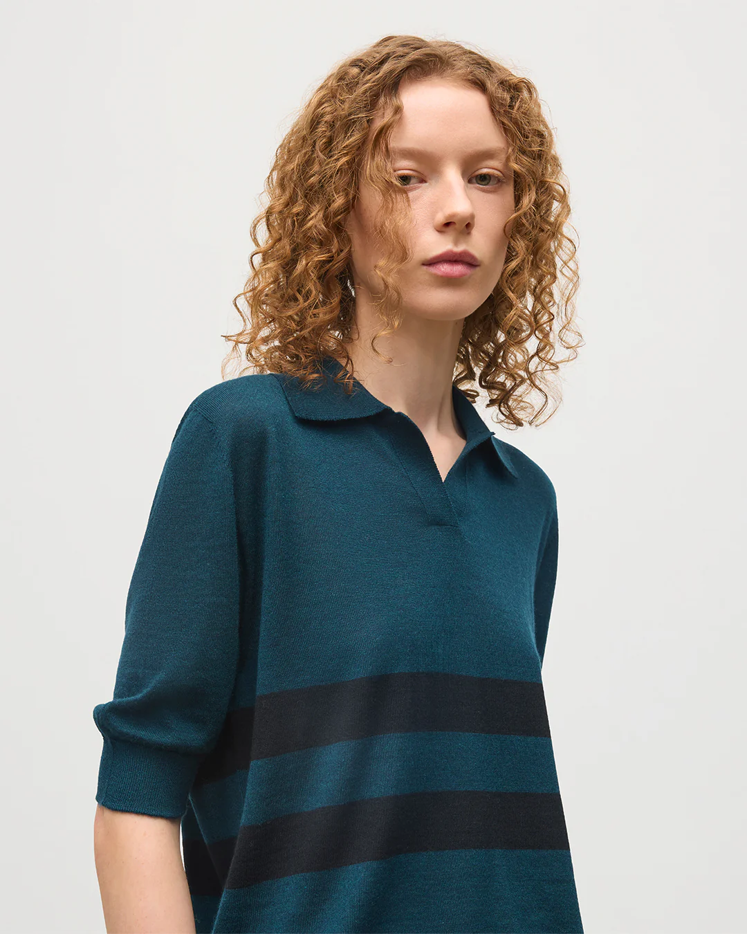 Coira Green & Black Superfine Cashmere Polo Shirt - Image 6