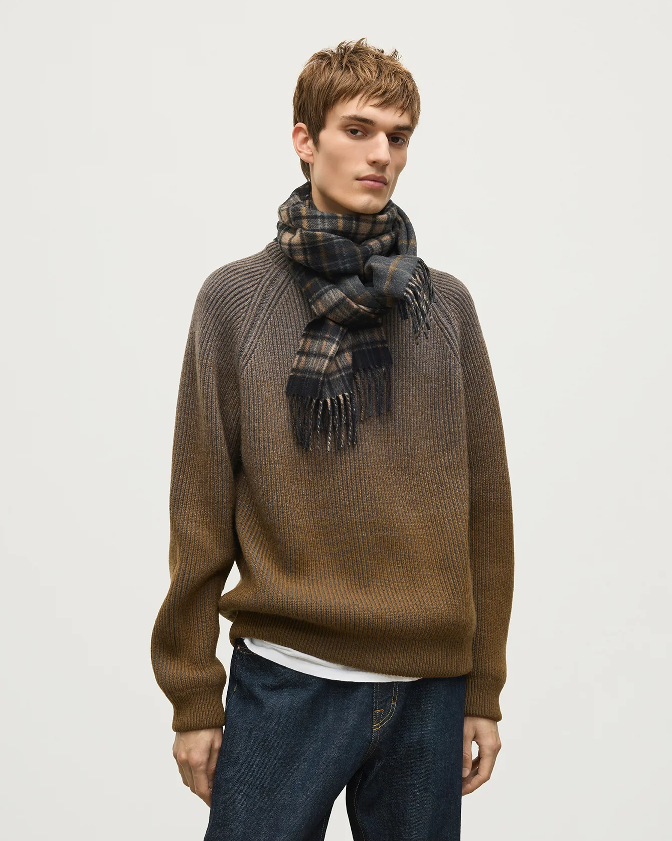 Dunnottar Tartan & Windowpane Cashmere Scarf - Image 3