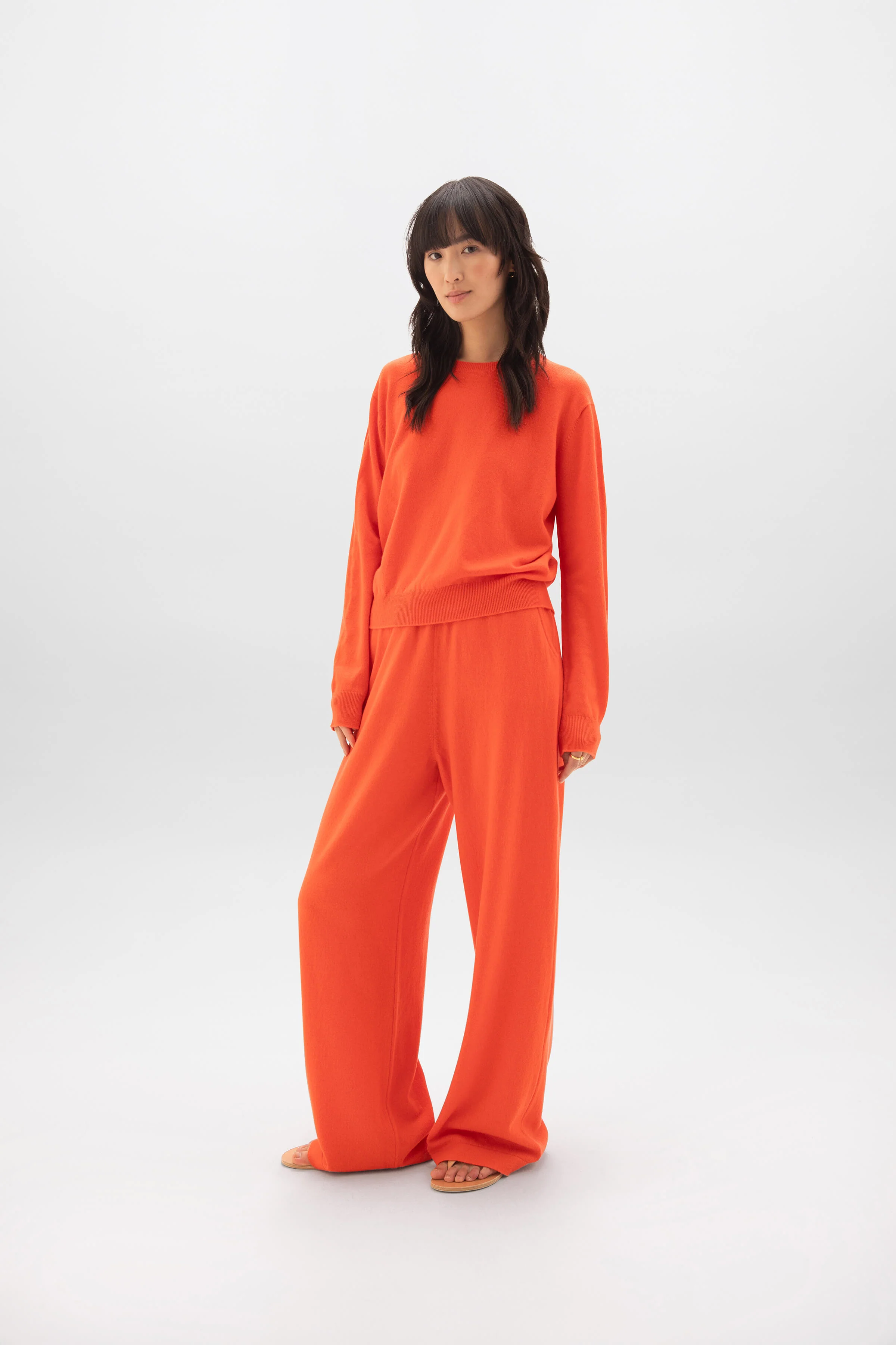 Orange Cashmere Round Neck Jumper - Image 3