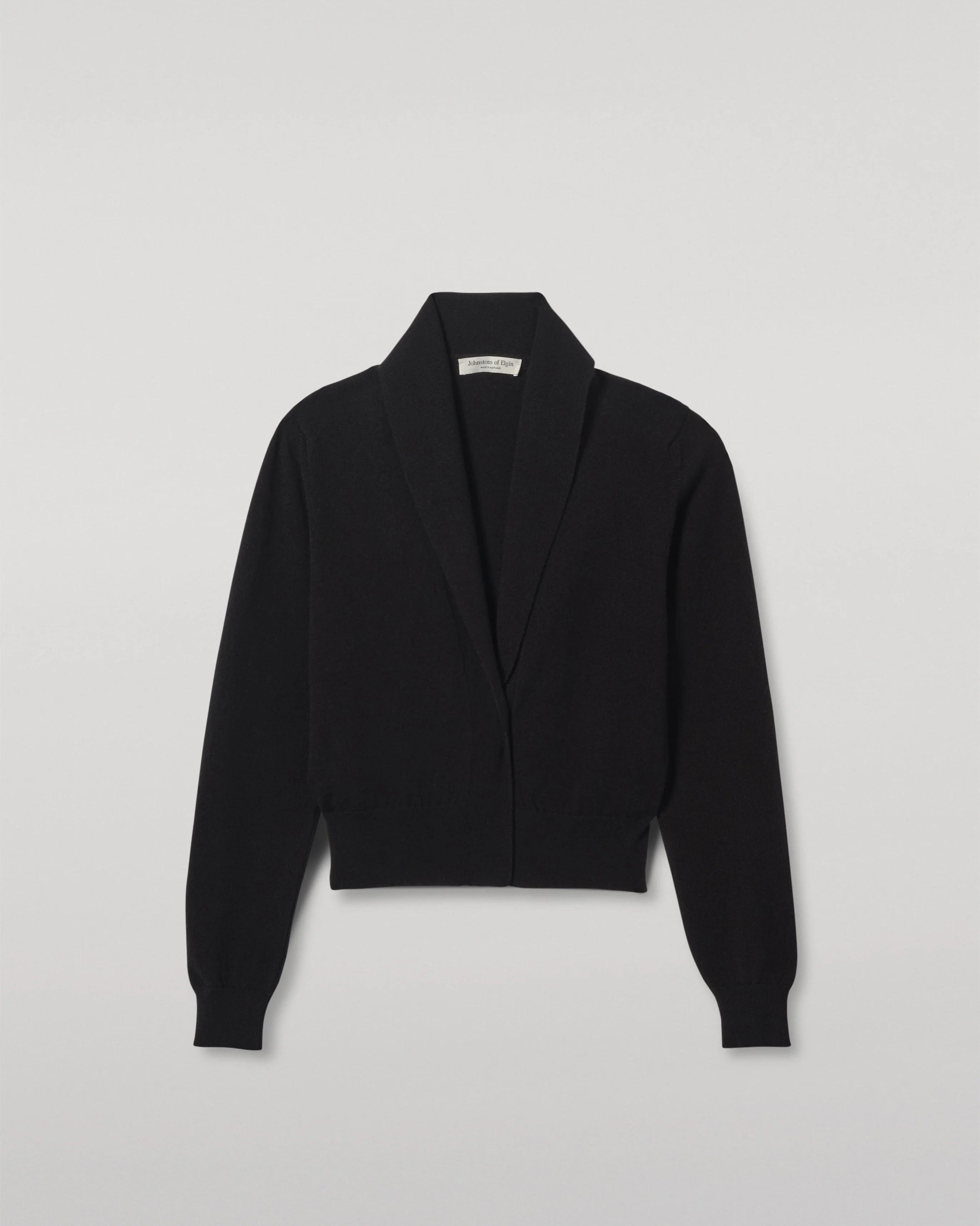 Crathie Black Shawl Cashmere Cardigan - Image 2
