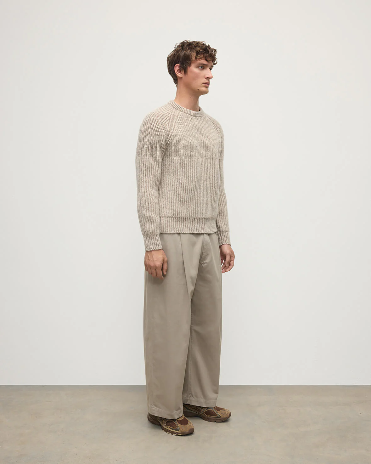 Ribbed Donegal Cashmere Cream Jumper - Image 3
