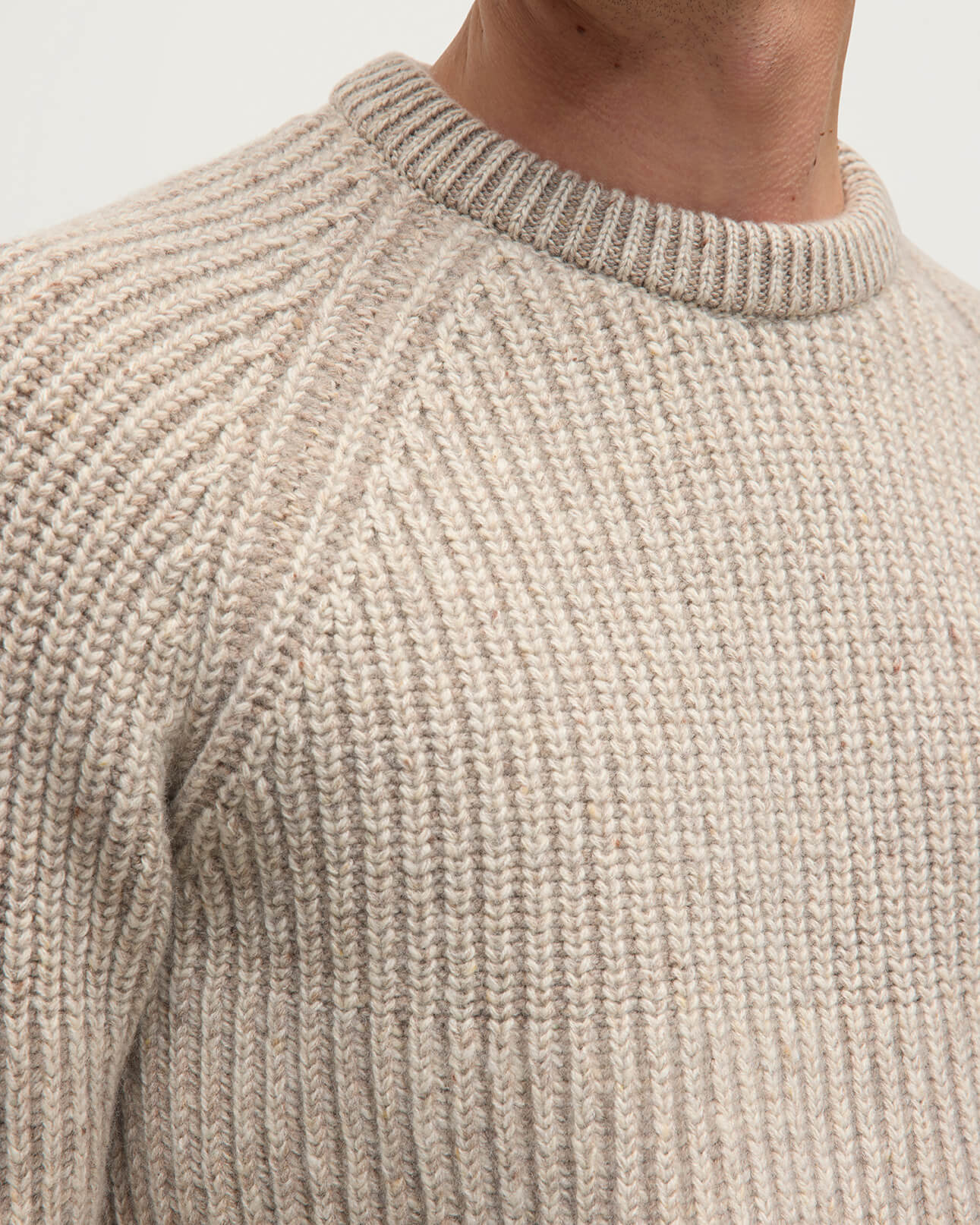 Ribbed Donegal Cashmere Cream Jumper - Image 5