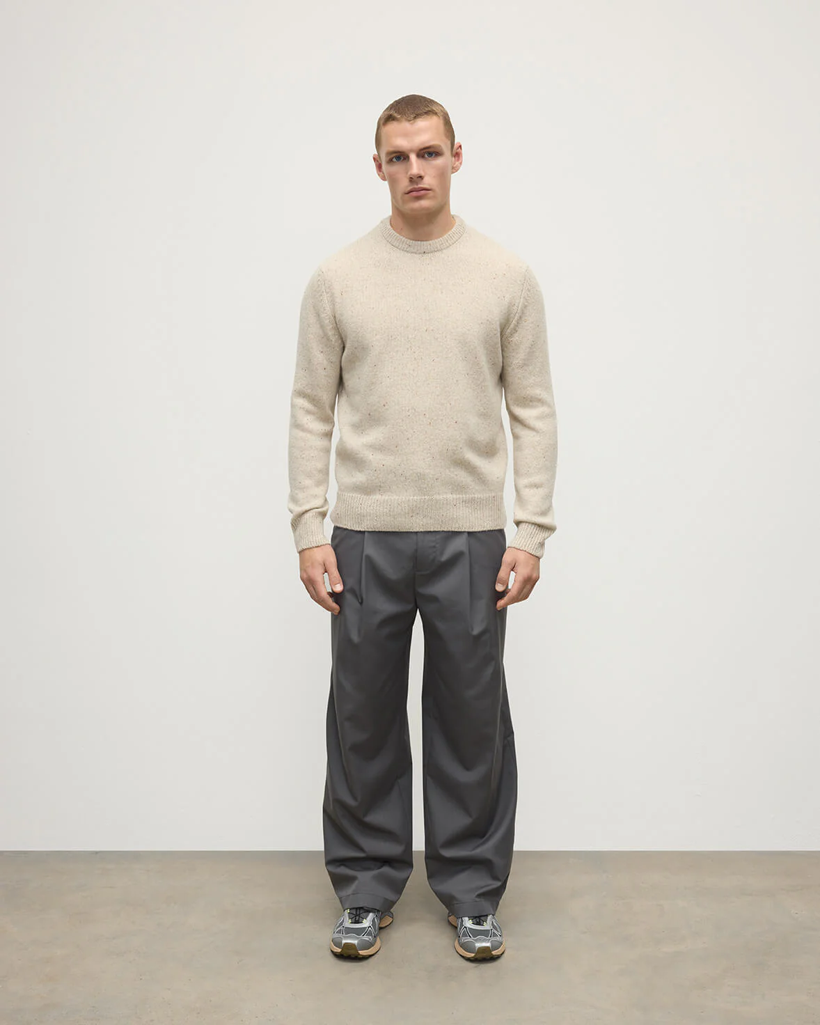 Cream Donegal Cashmere Marl Jumper
