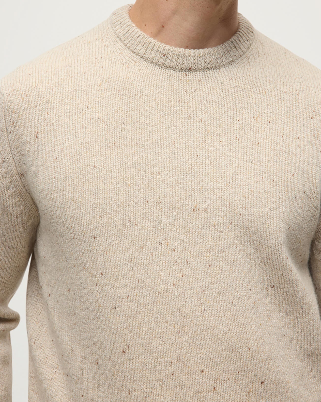 Cream Donegal Cashmere Marl Jumper - Image 5