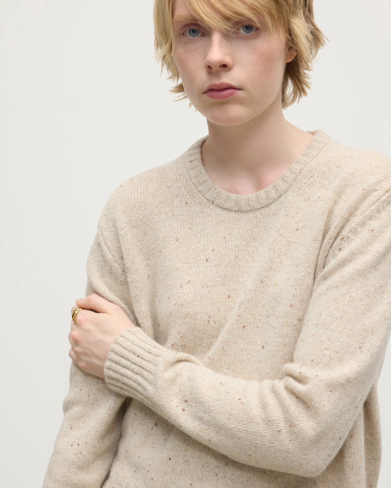 Donegal Cashmere Cream Jumper - Image 5