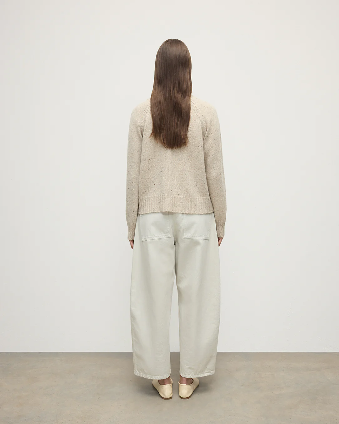 Donegal Cashmere Cream V Neck Cardigan - Image 4