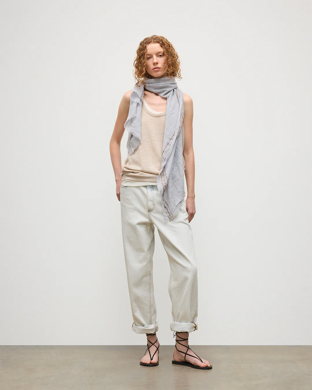 Cyrus Float Edge Grey Scarf - Image 4