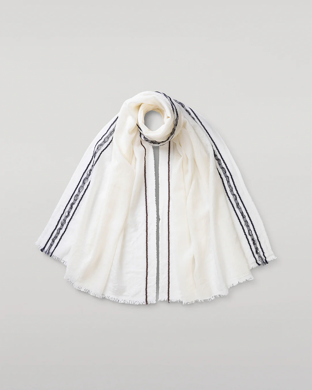 Cyrus Float Edge White Scarf