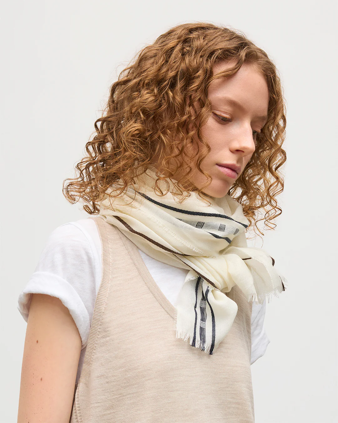 Cyrus Float Edge White Scarf - Image 3