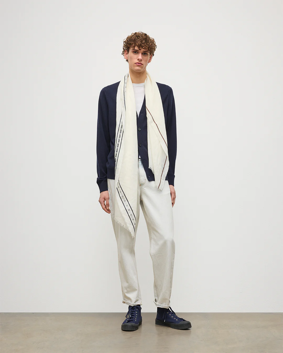 Cyrus Float Edge White Scarf - Image 4