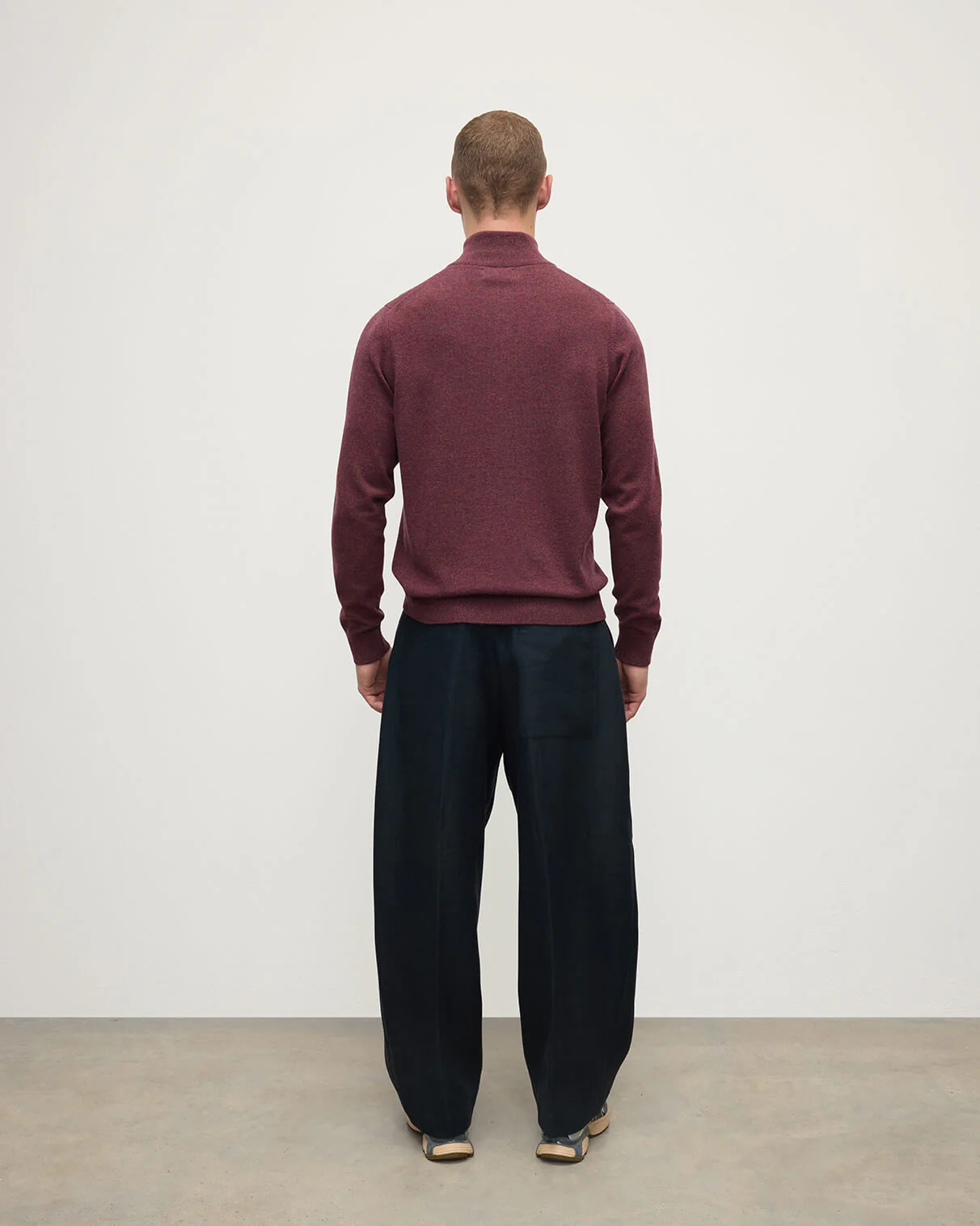 Purple Cashmere Zip Neck Jumper - Image 4