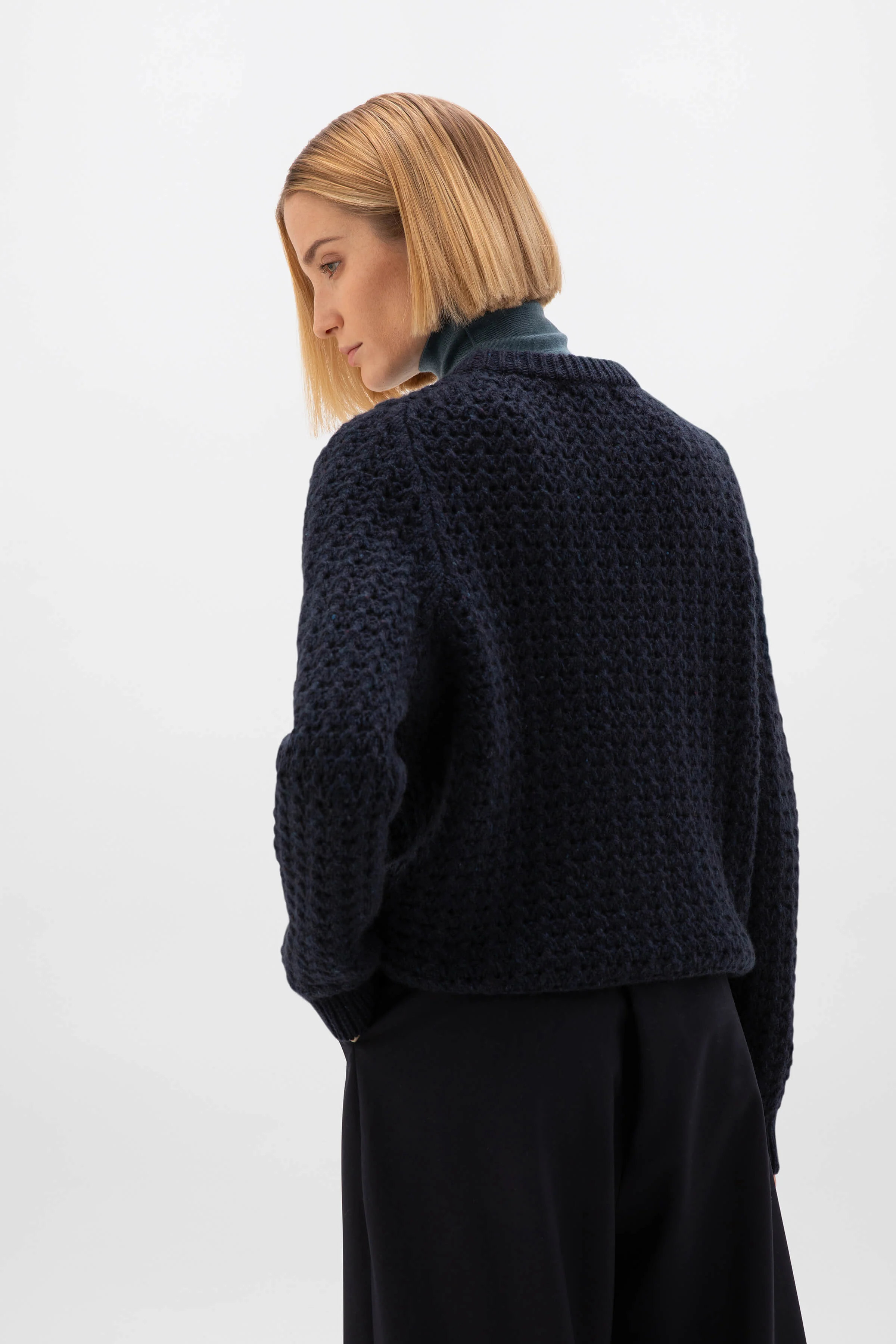 Donegal Cashmere Crochet Jumper - Image 3