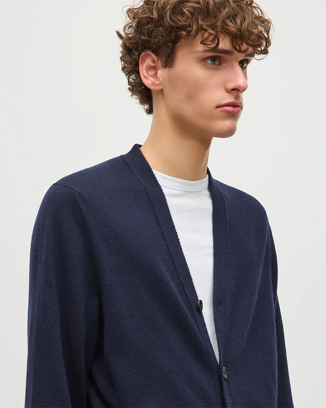 Rory Dark Navy Classic Cashmere Cardigan - Image 6
