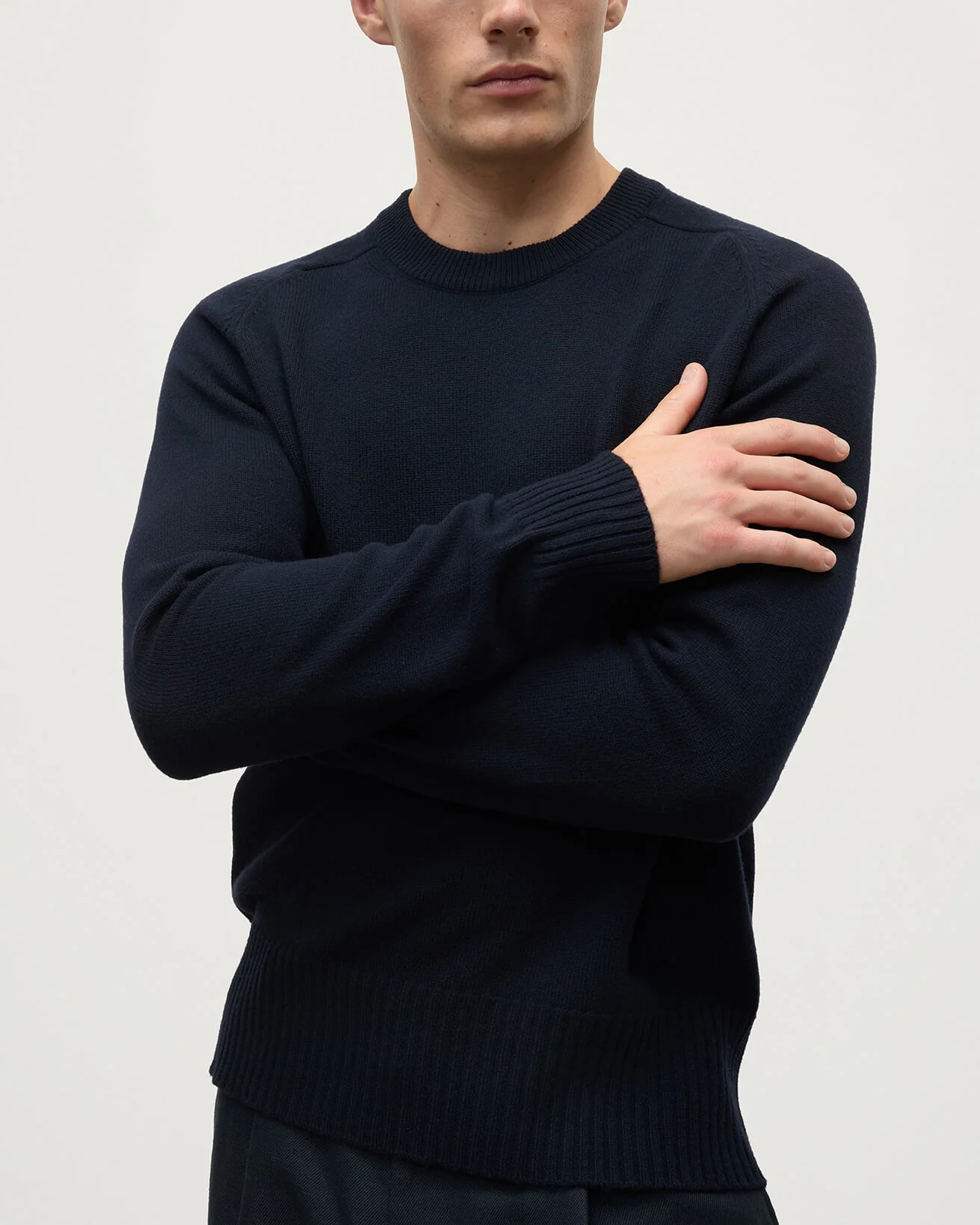 Superfine Merino Relaxed Dark Navy Jumper - Image 5