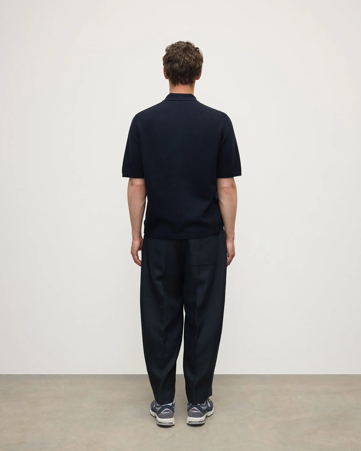 Superfine Merino Relaxed Dark Navy Polo Shirt - Image 4