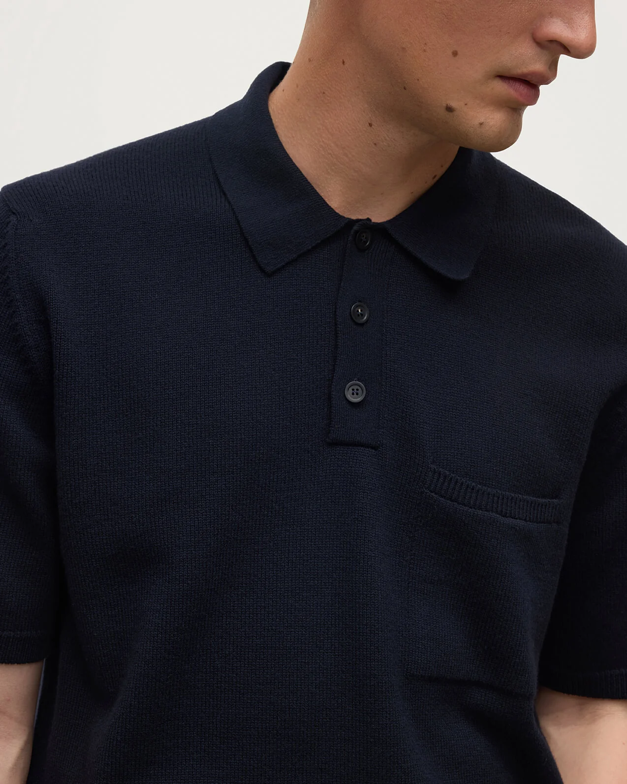 Superfine Merino Relaxed Dark Navy Polo Shirt - Image 5