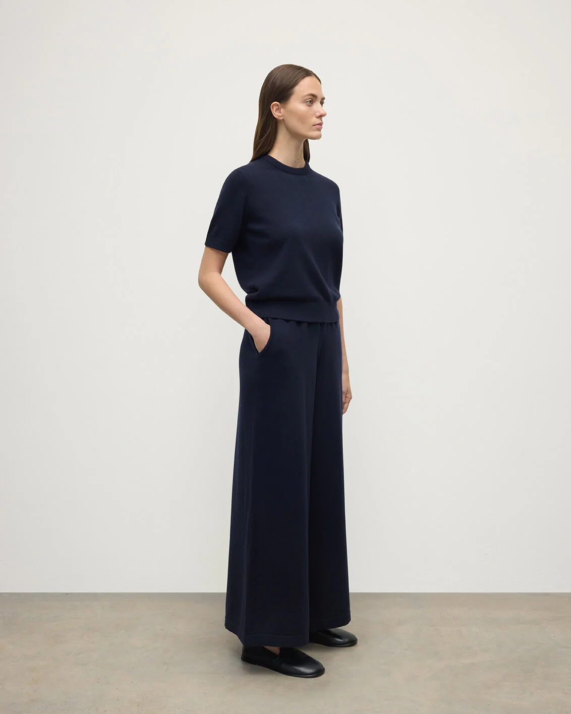 Dark Navy Cashmere Trousers - Image 3