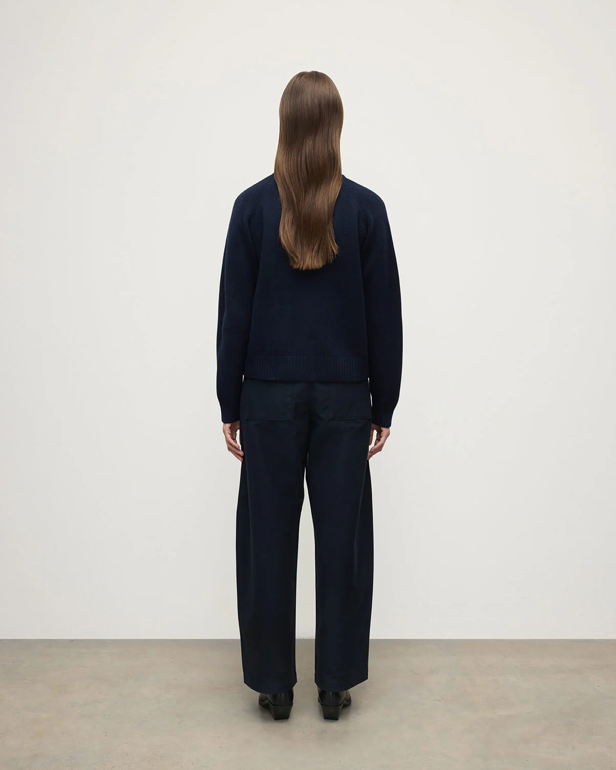 Relaxed Fit Dark Navy Cashmere Cardigan - Image 4