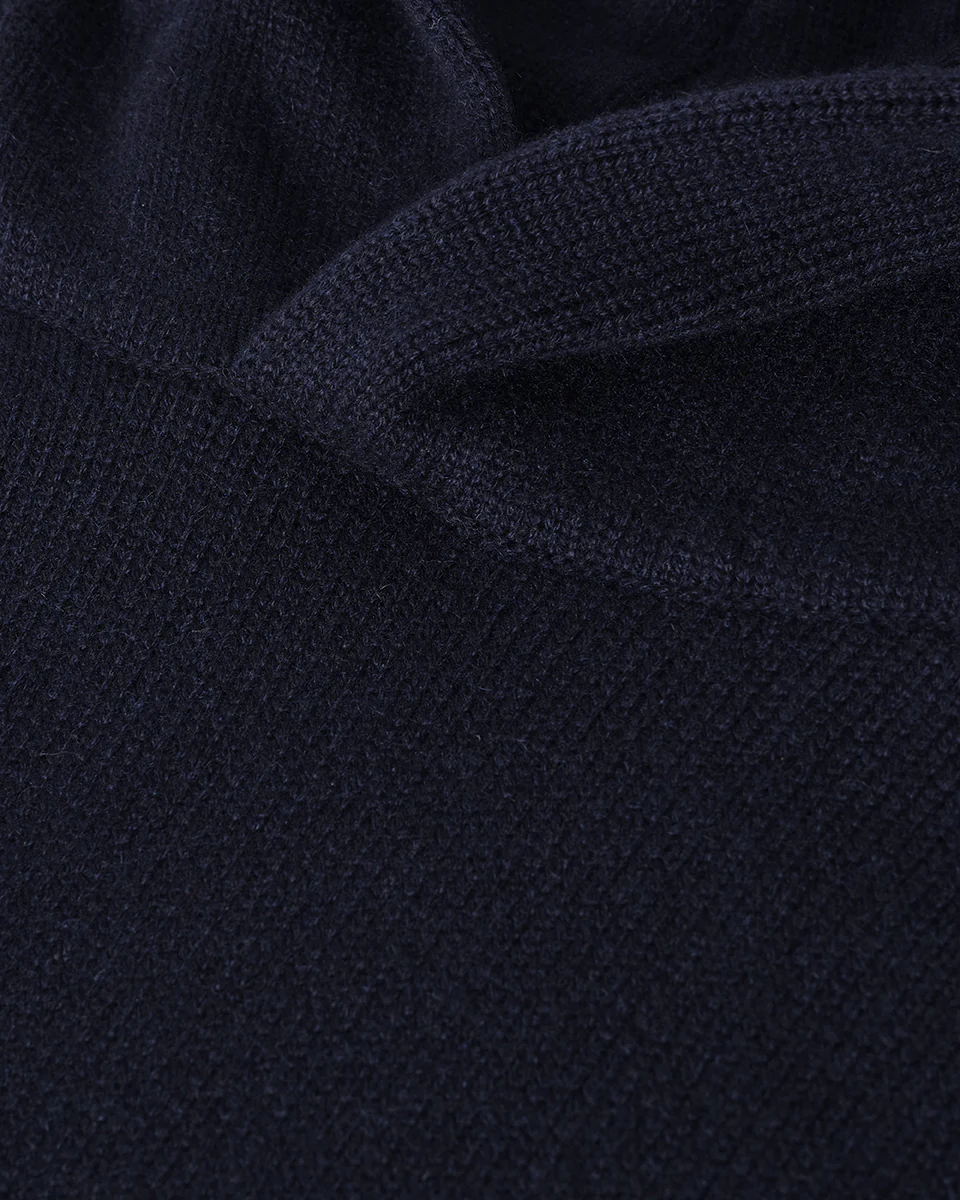 Dark Navy Cashmere Hoodie - Image 6