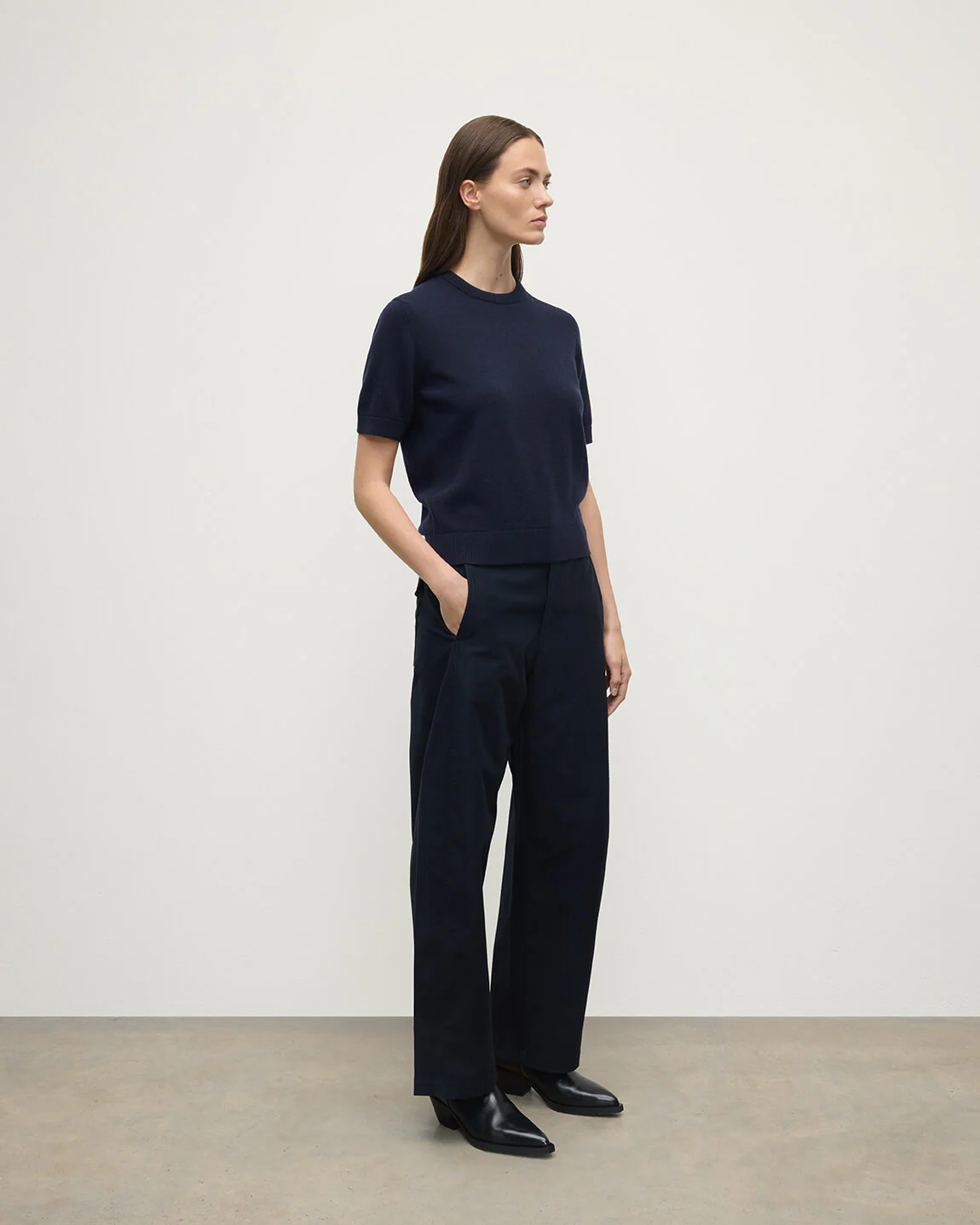 Classic Cashmere Dark Navy T-shirt - Image 3