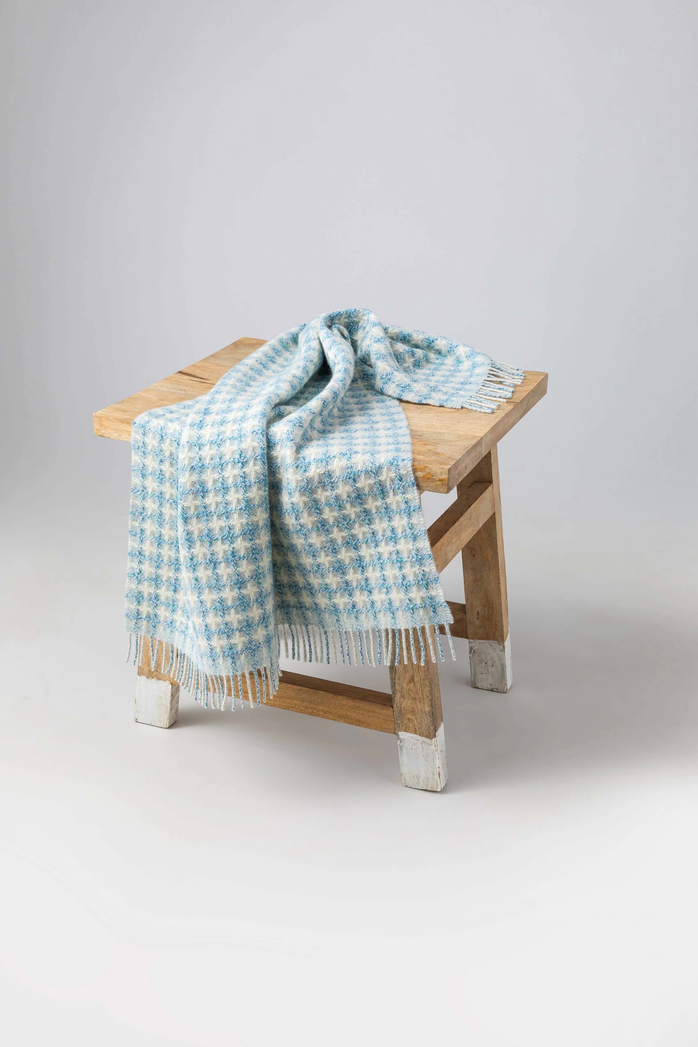 Donegal Cashmere Blue Baby Blanket - Image 4