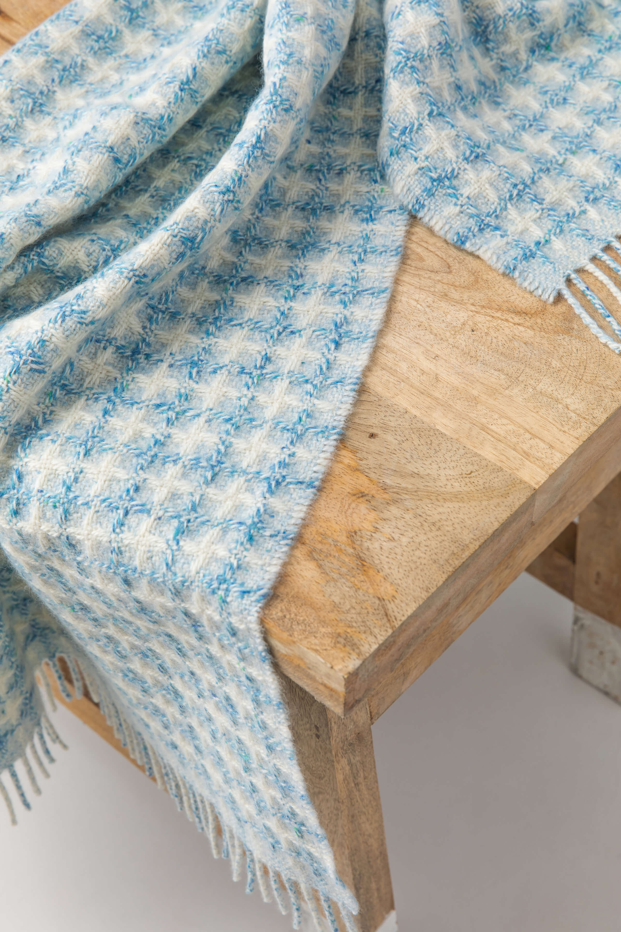 Donegal Cashmere Blue Baby Blanket - Image 5