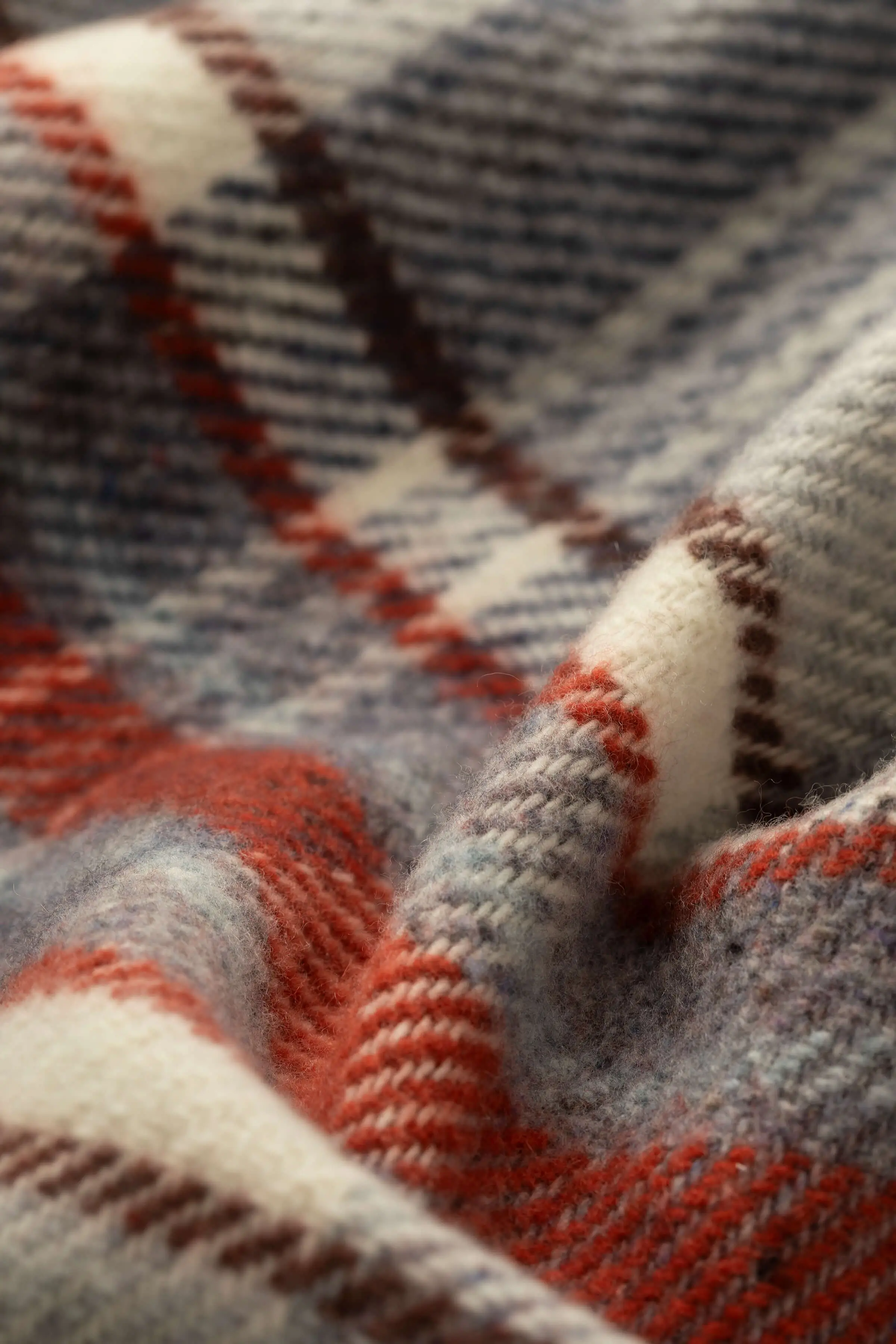 Donegal Check Bed Throw in Russet & Grey - Image 3