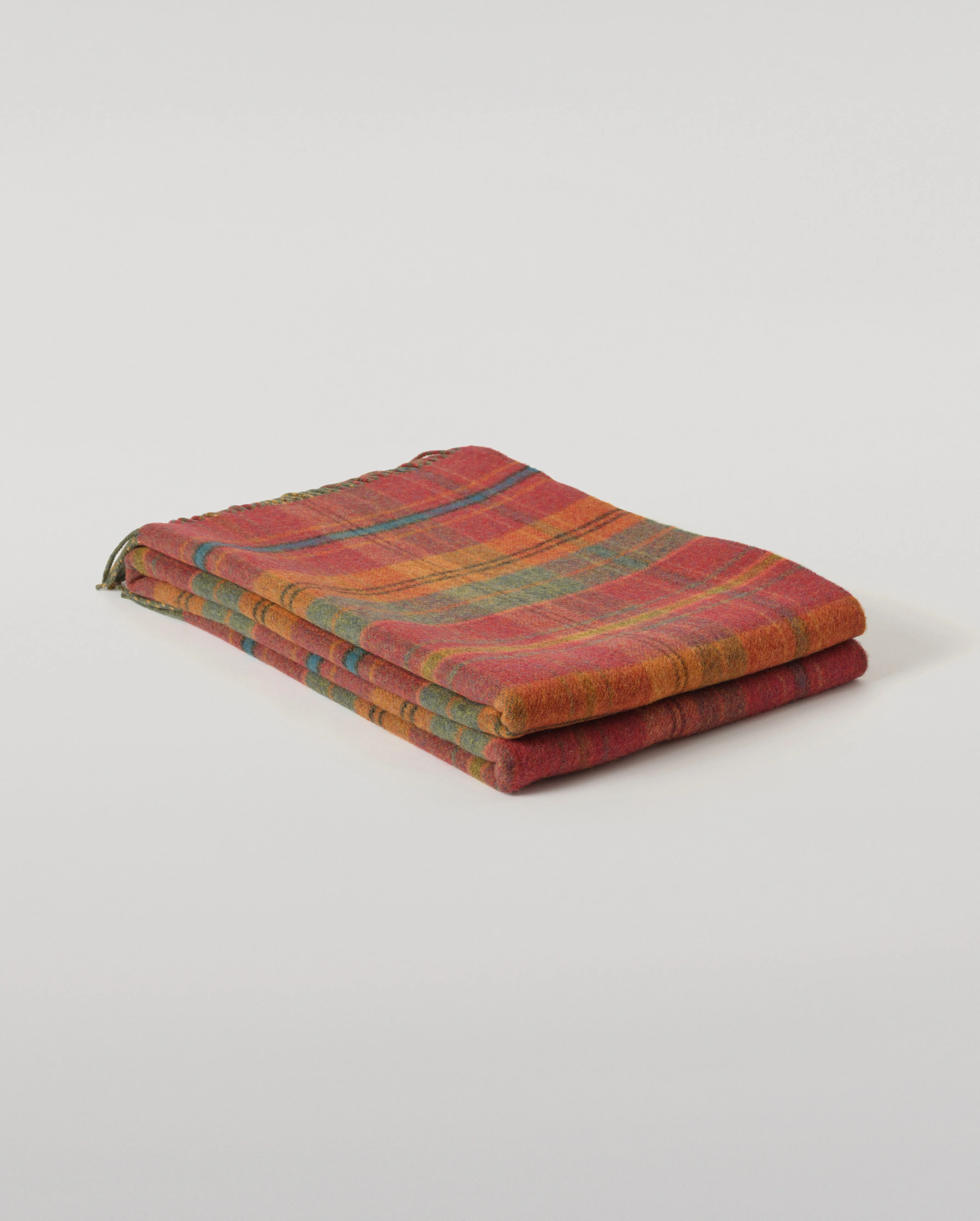 Double Face Red & Green Lambswool Throw - Image 4