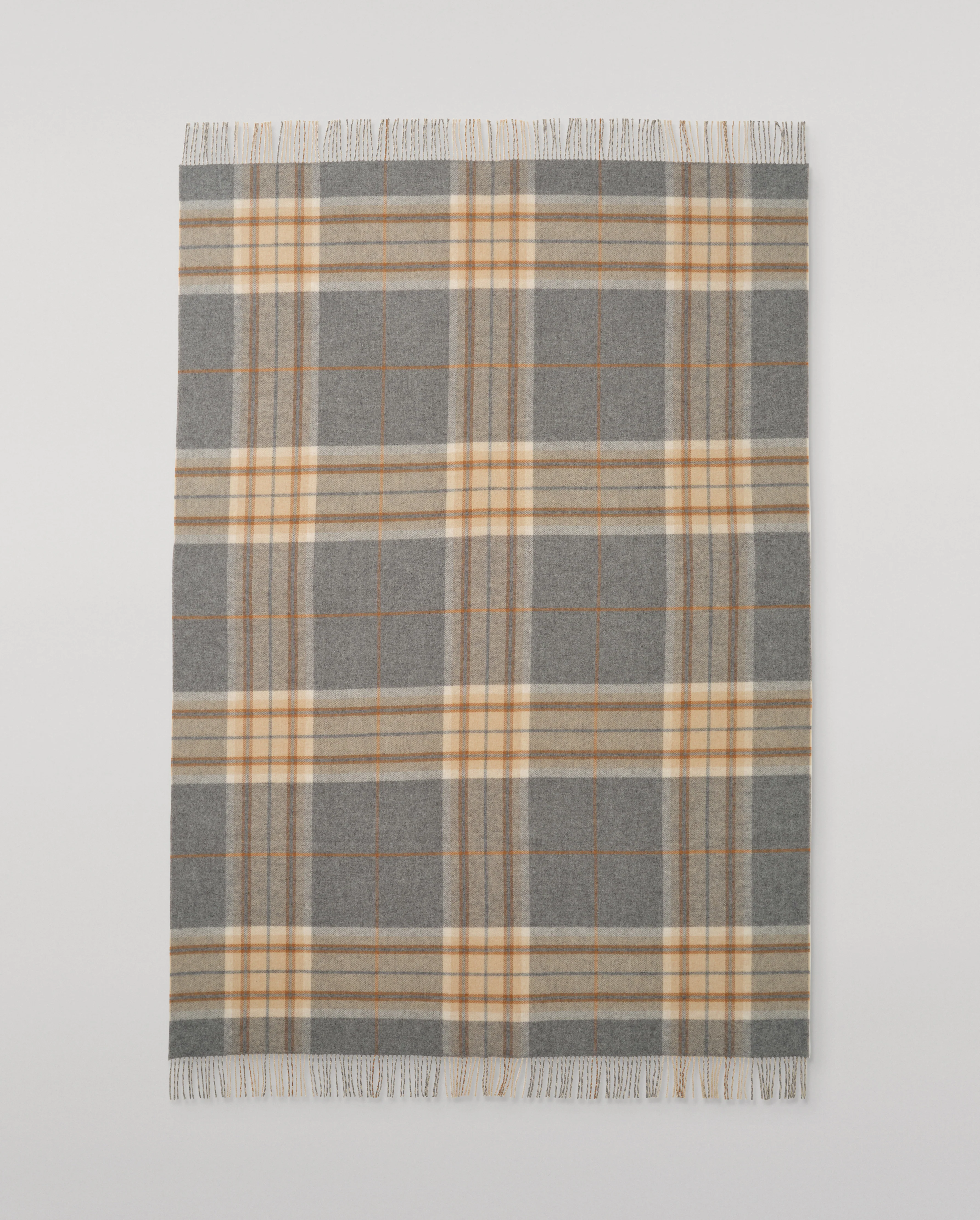 Double Face Grey & Brown Lambswool Throw