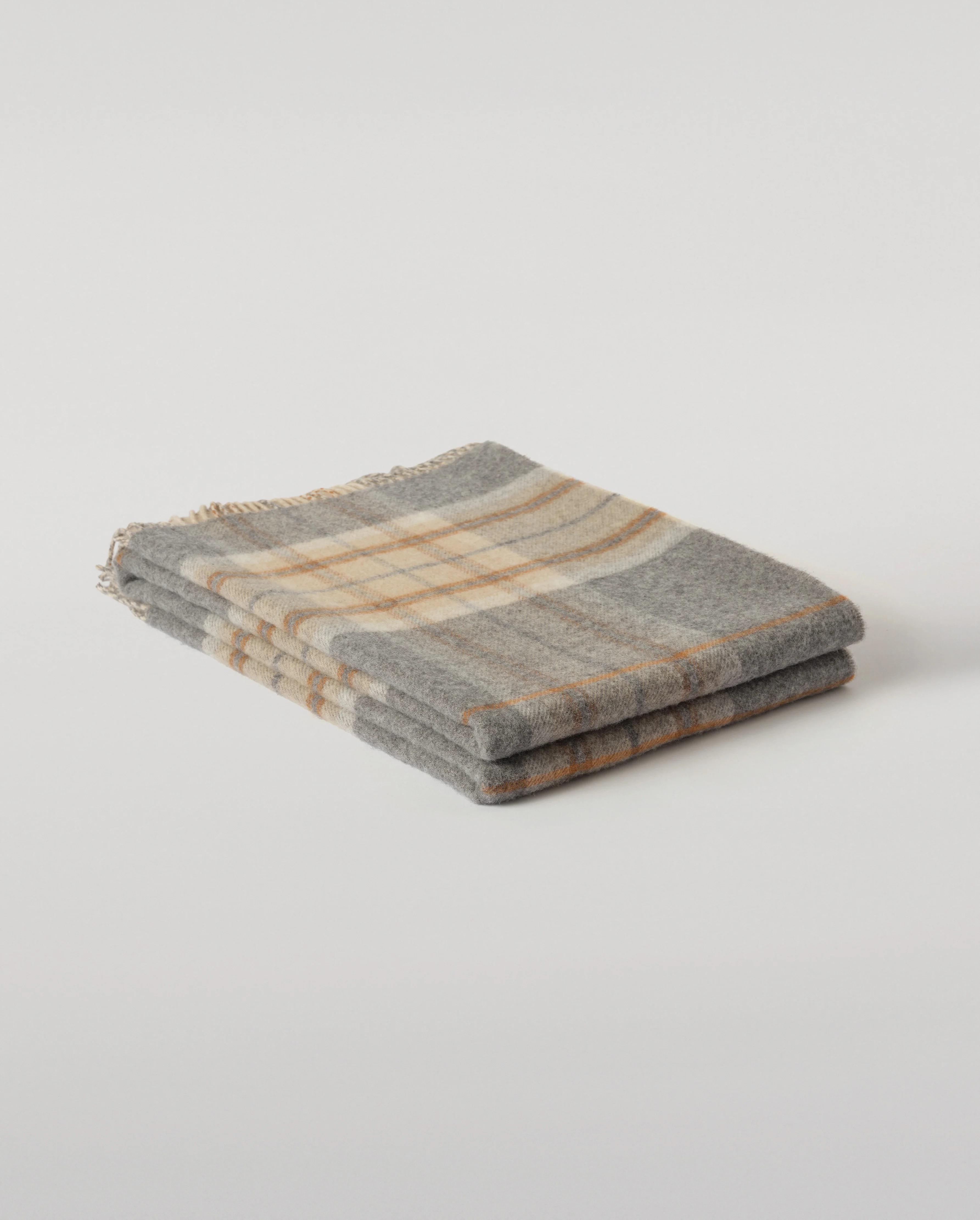 Double Face Grey & Brown Lambswool Throw - Image 4