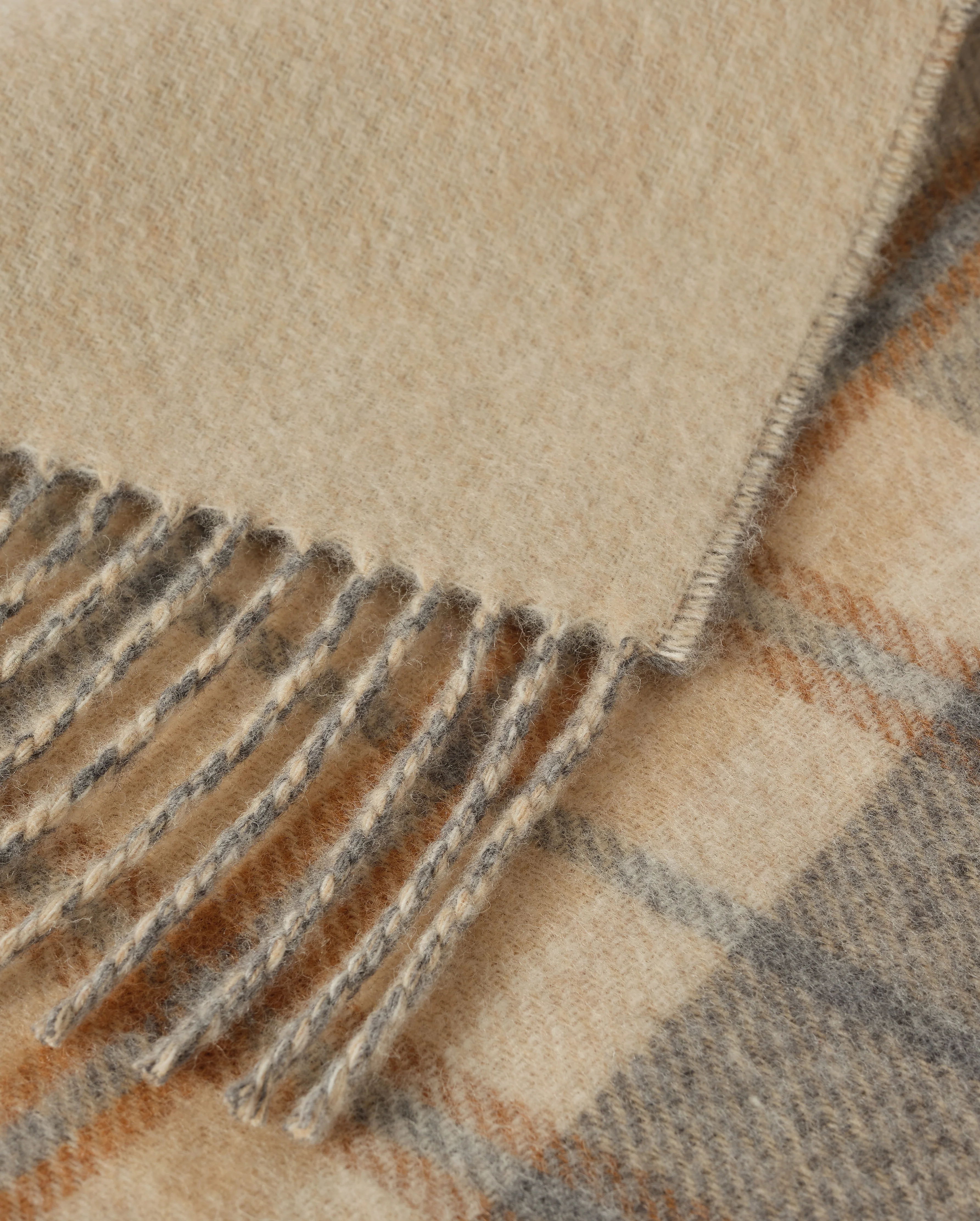 Double Face Grey & Brown Lambswool Throw - Image 5