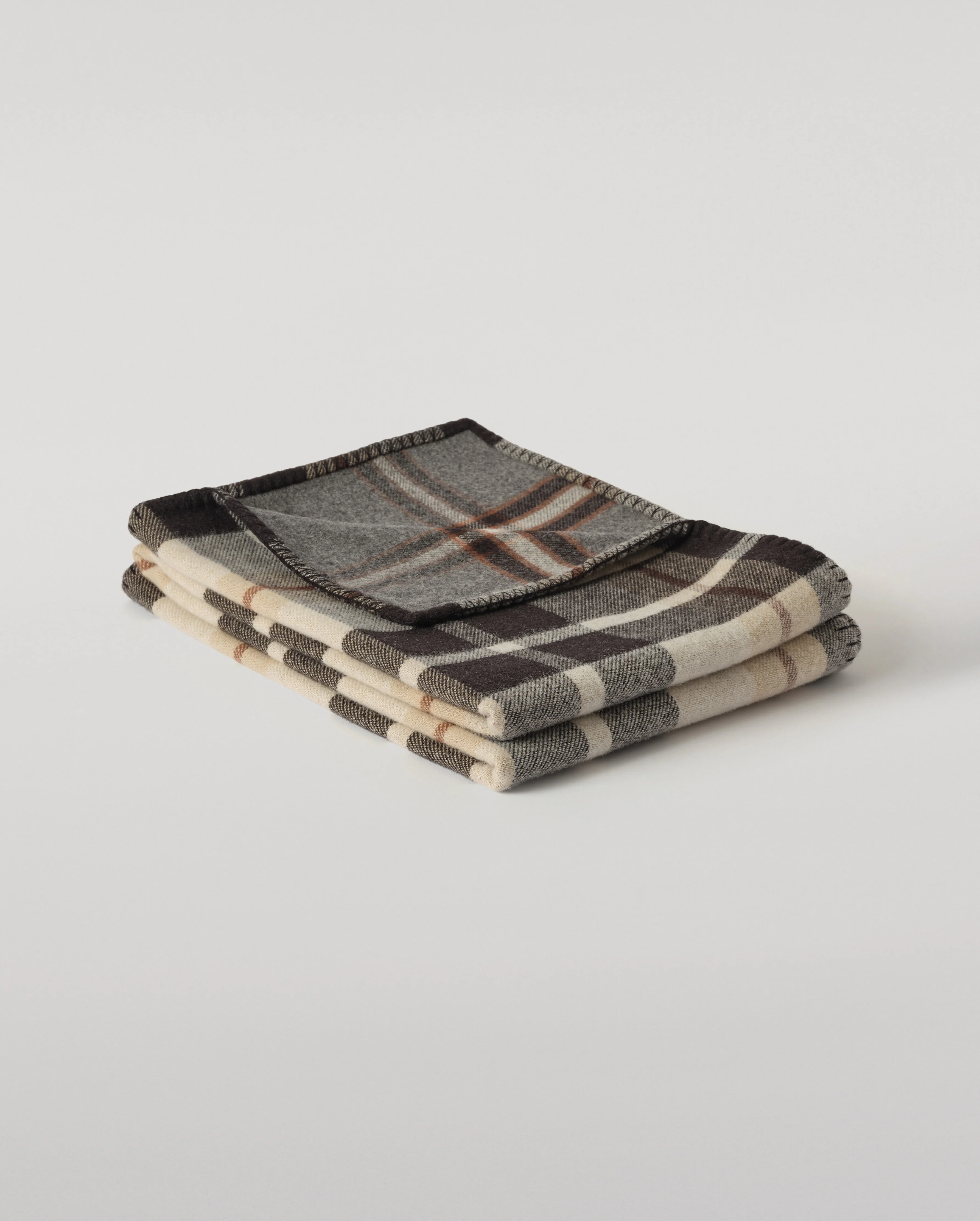 Double Face Black & Blue Wool Throw - Image 2