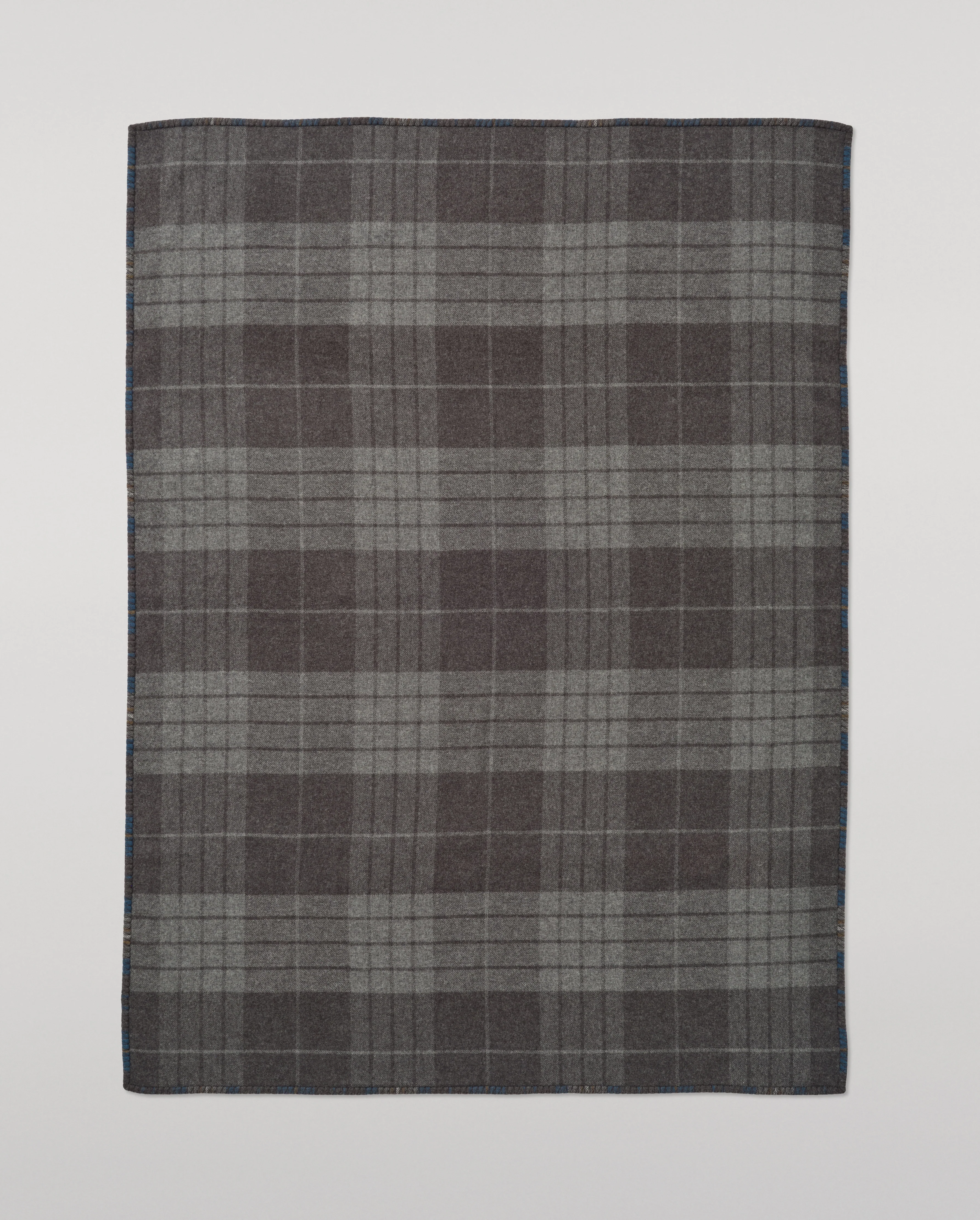 Double Face Blue & Grey Wool Throw - Image 3