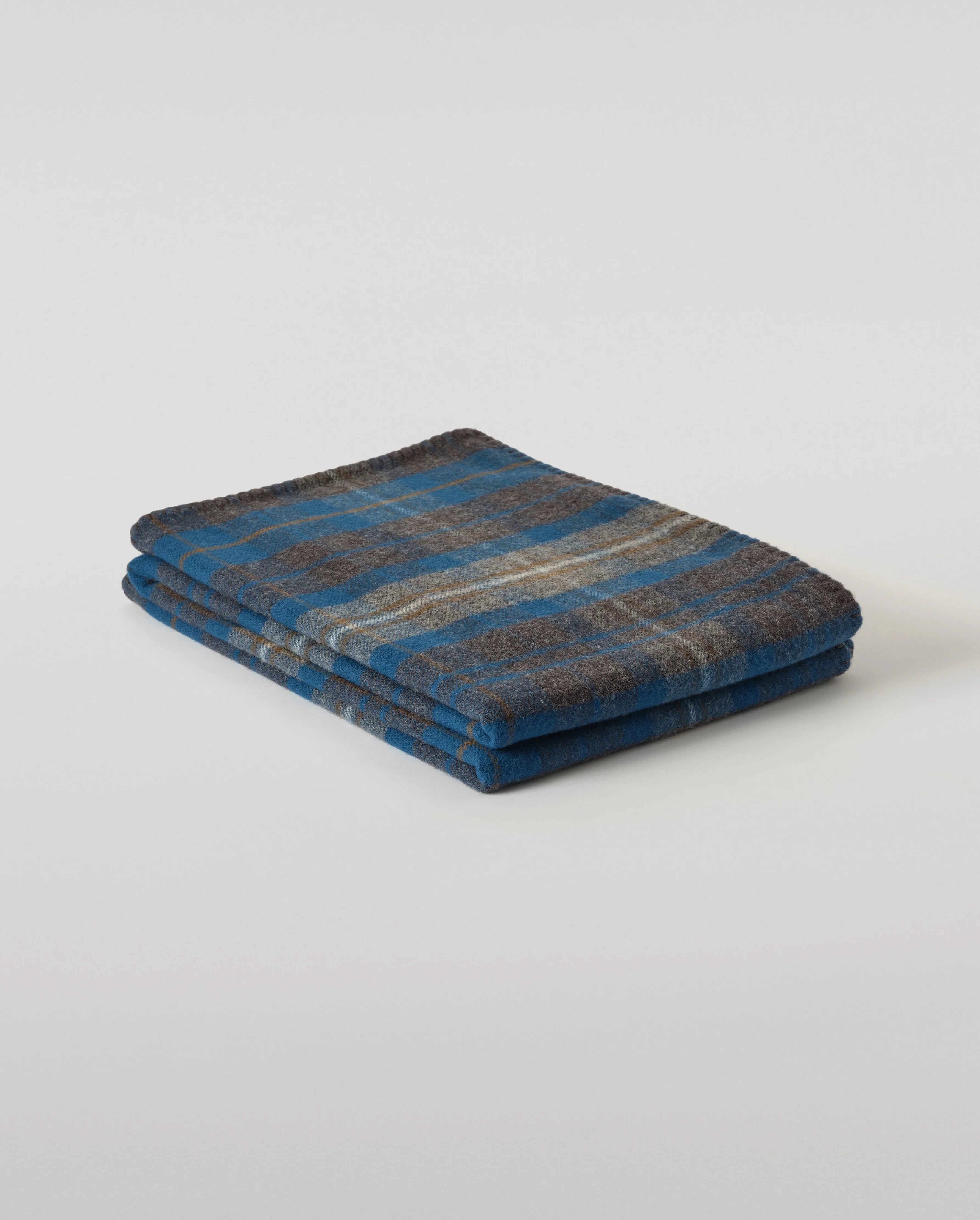 Double Face Blue & Grey Wool Throw - Image 4