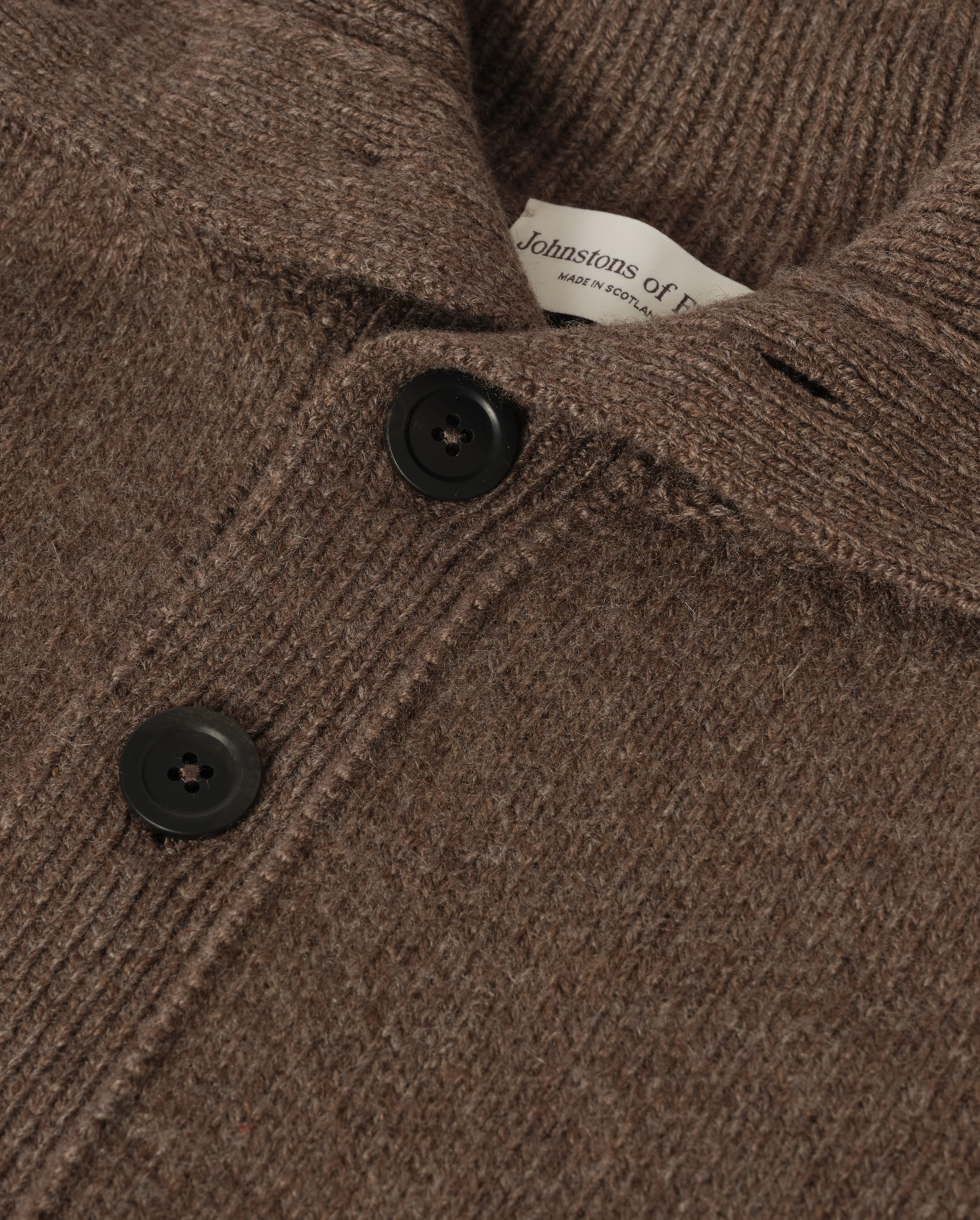 Douglas Button Neck Brown Cashmere Jumper - Image 7