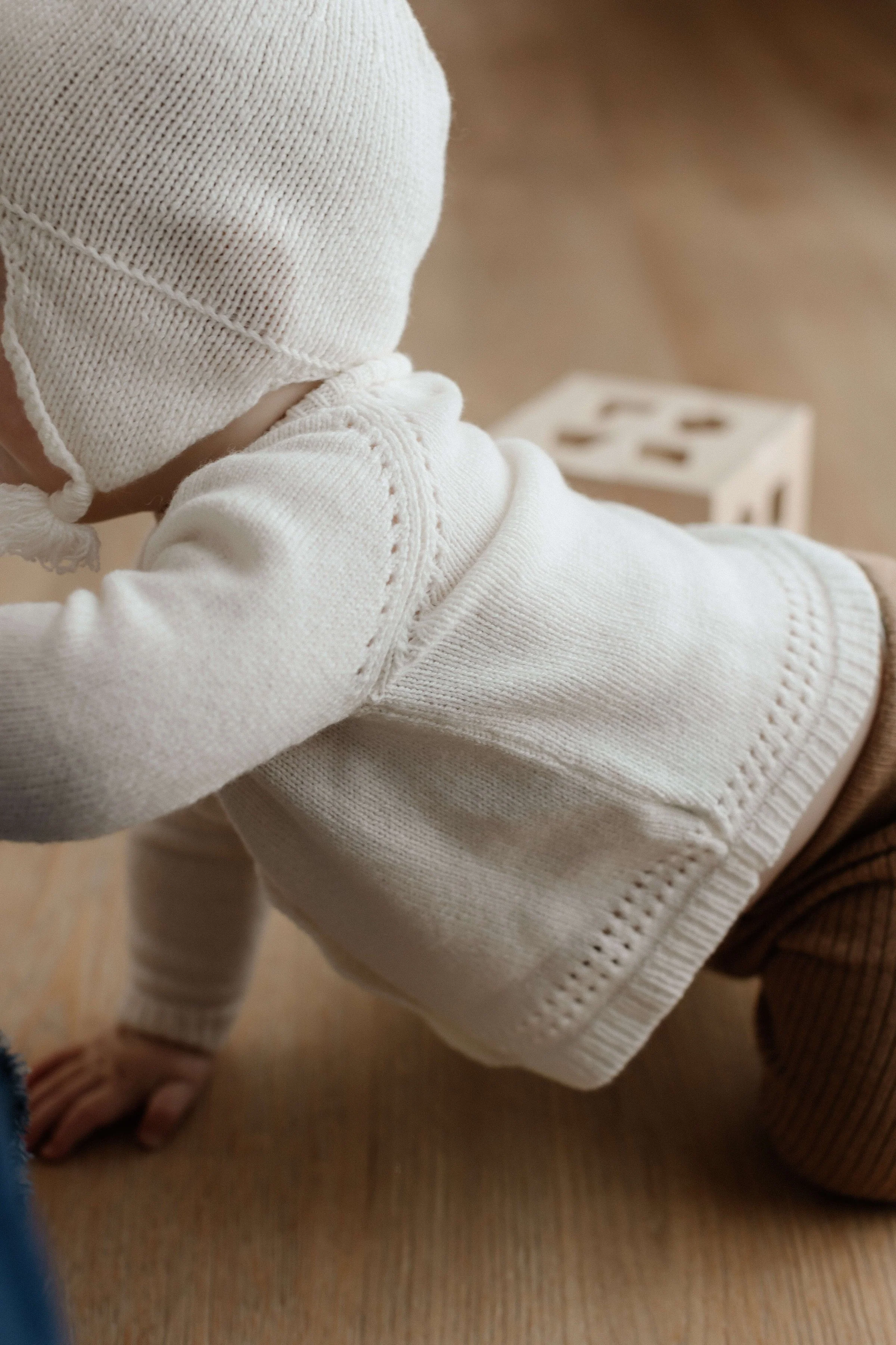 White Cashmere Baby Cardigan - Image 3
