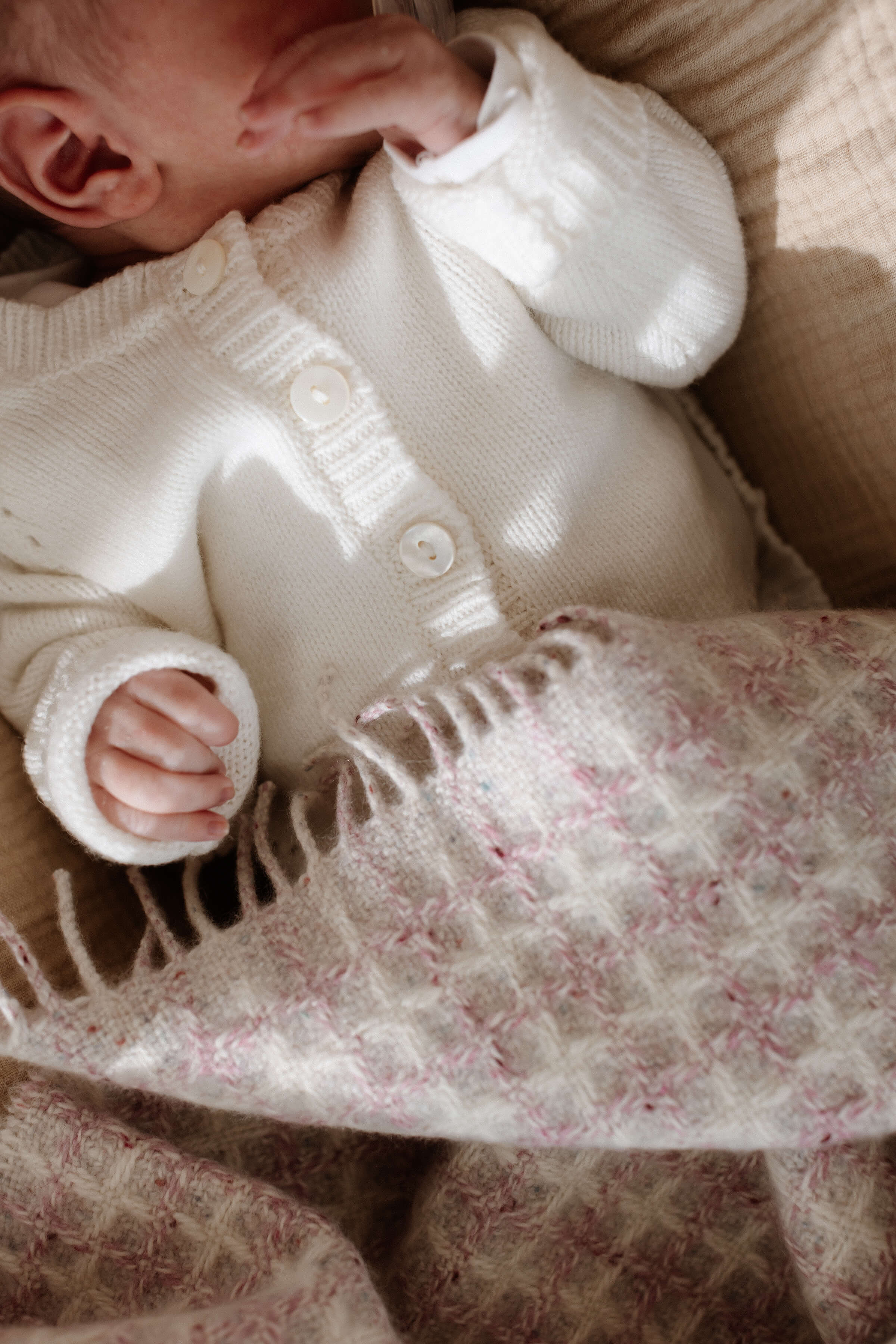 White Cashmere Baby Cardigan - Image 6