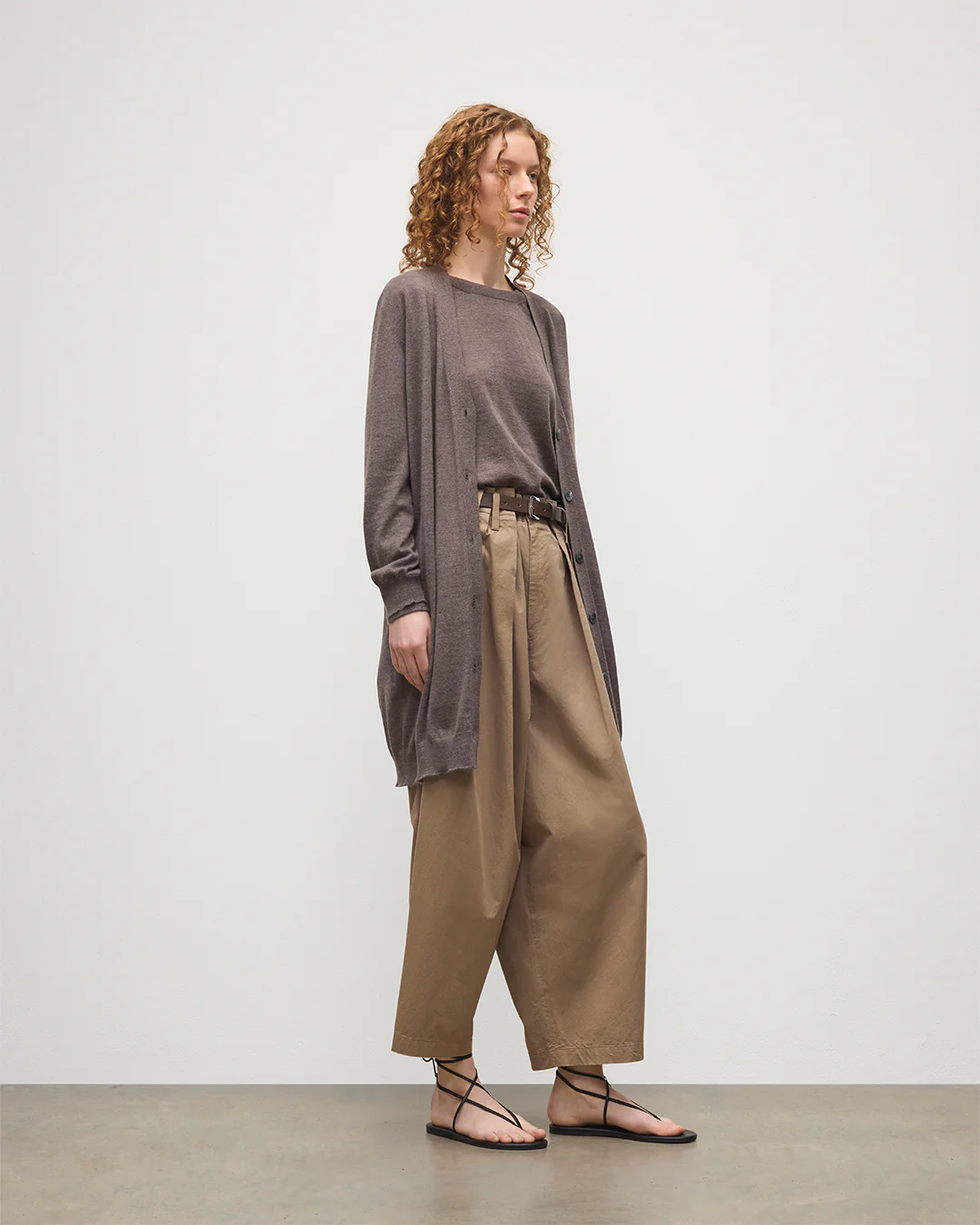 Elise Brown Long Superfine Cashmere Cardigan - Image 3