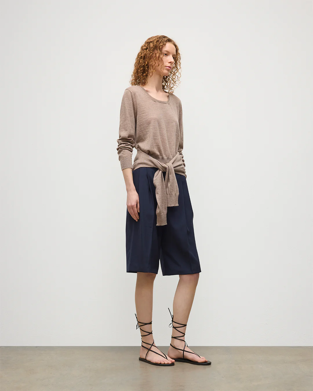 Ella Light Brown Superfine Cashmere Scoop Neck Jumper - Image 3