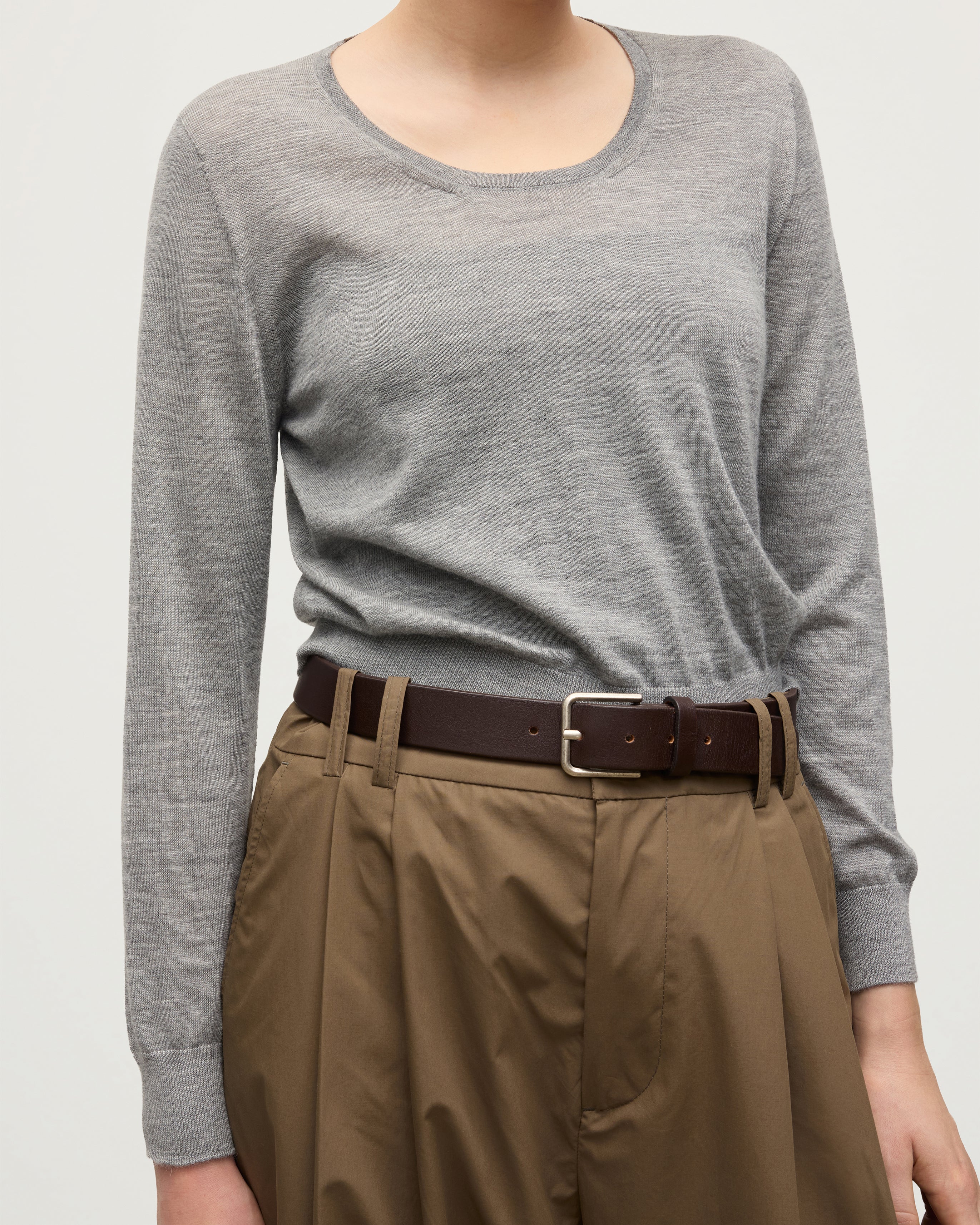 Ella Scoop Neck Superfine Cashmere Grey Jumper - Image 6