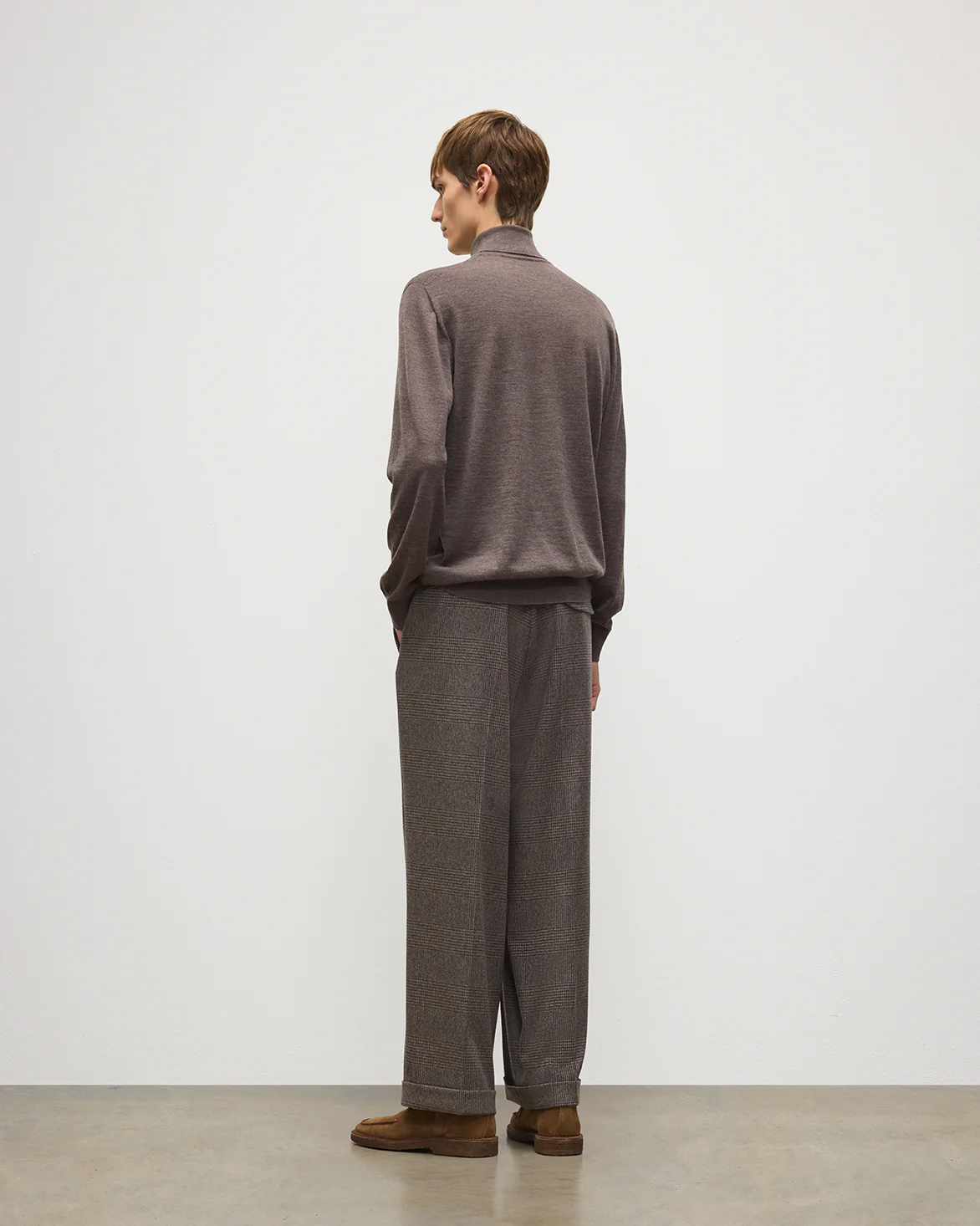 Fin Brown Cashmere Roll Neck Jumper - Image 4