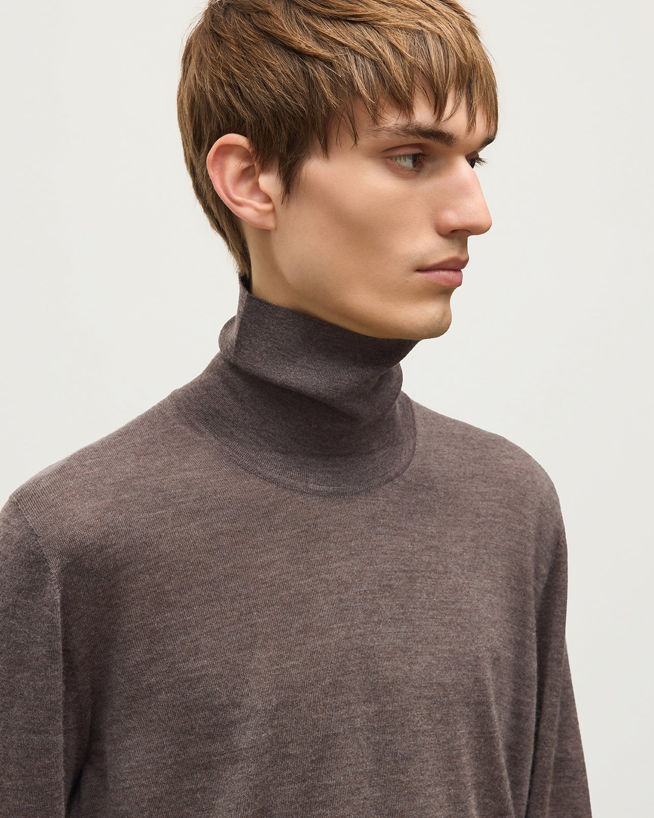 Fin Brown Cashmere Roll Neck Jumper - Image 6