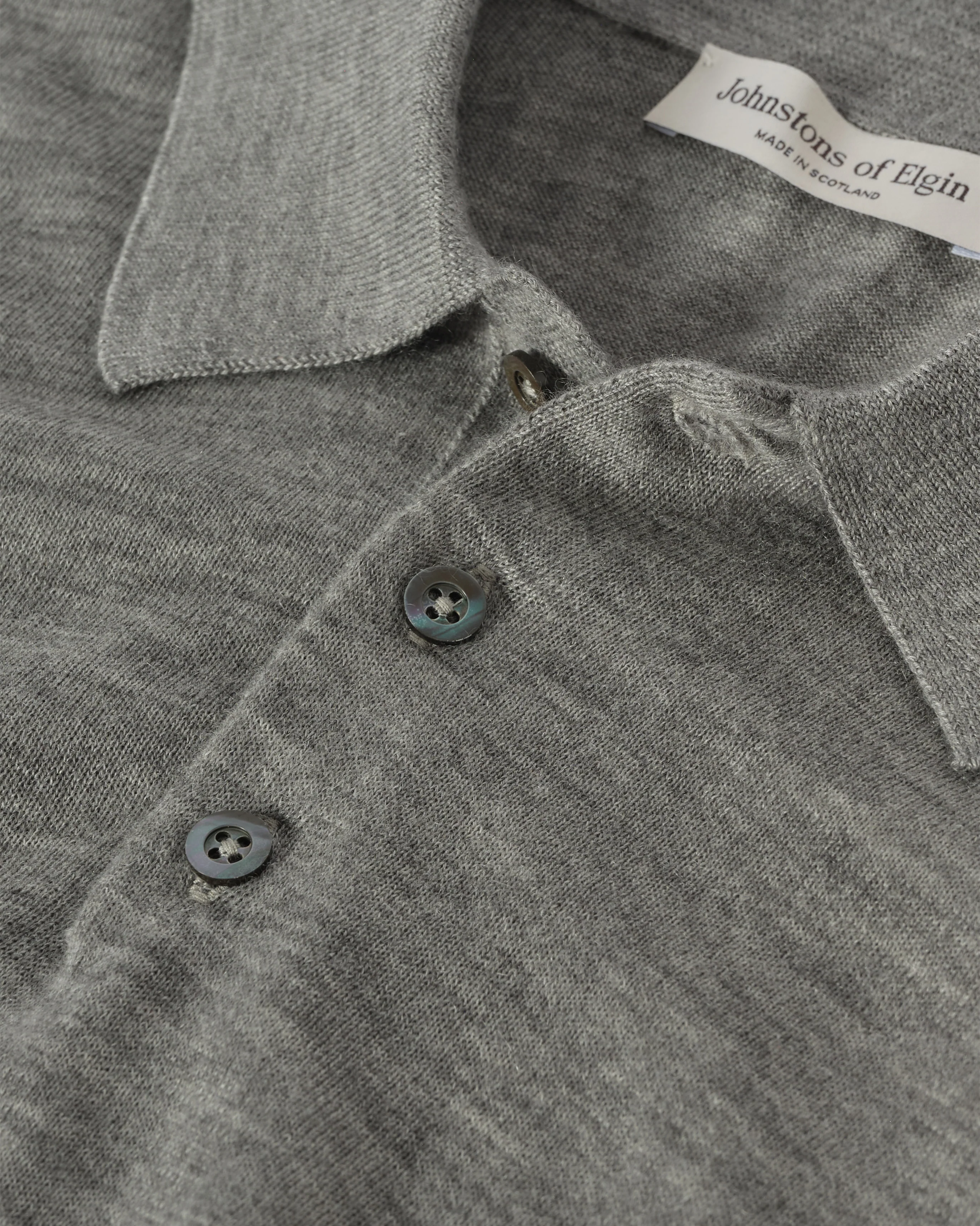 Fin Grey Superfine Cashmere Polo Shirt - Image 7