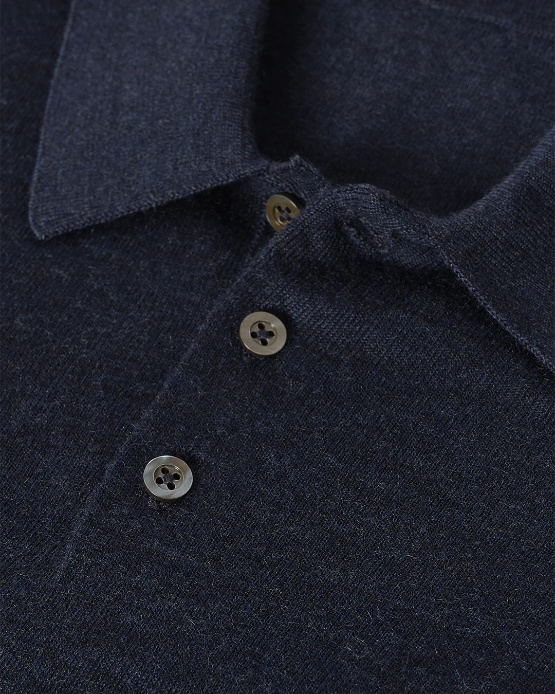 Fin Navy Superfine Cashmere Polo Shirt - Image 7