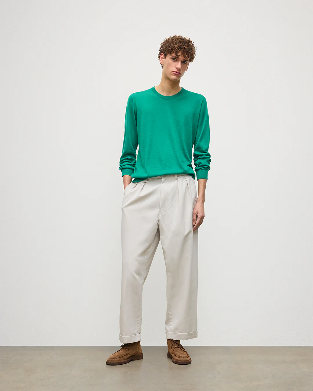 Fin Bright Green Superfine Cashmere Jumper