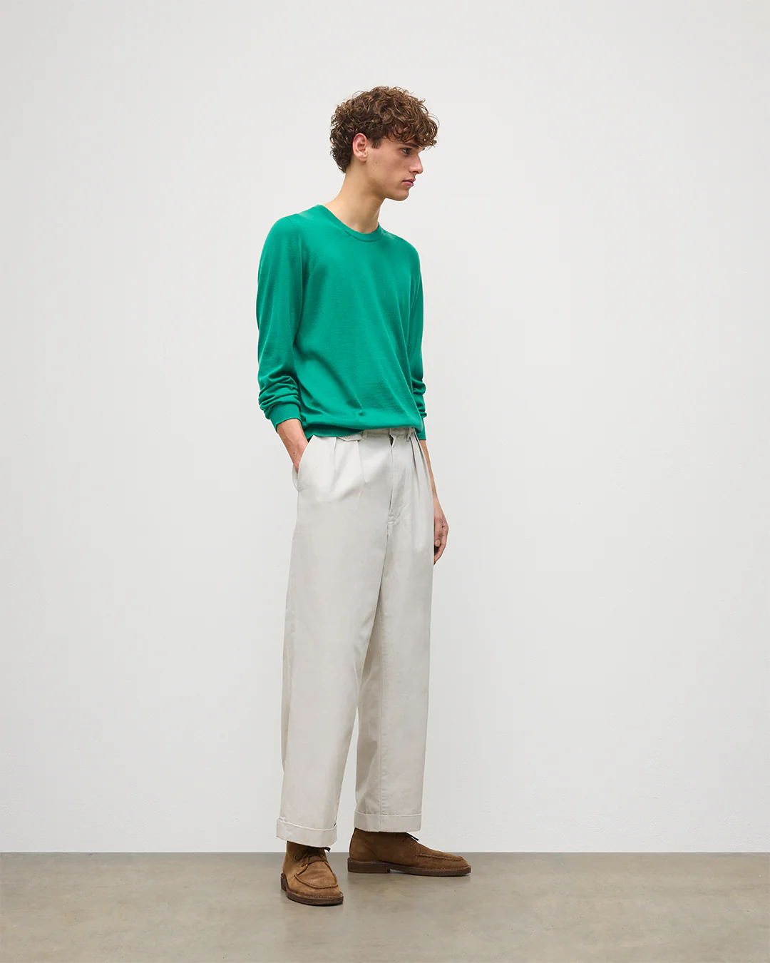 Fin Bright Green Superfine Cashmere Jumper - Image 3